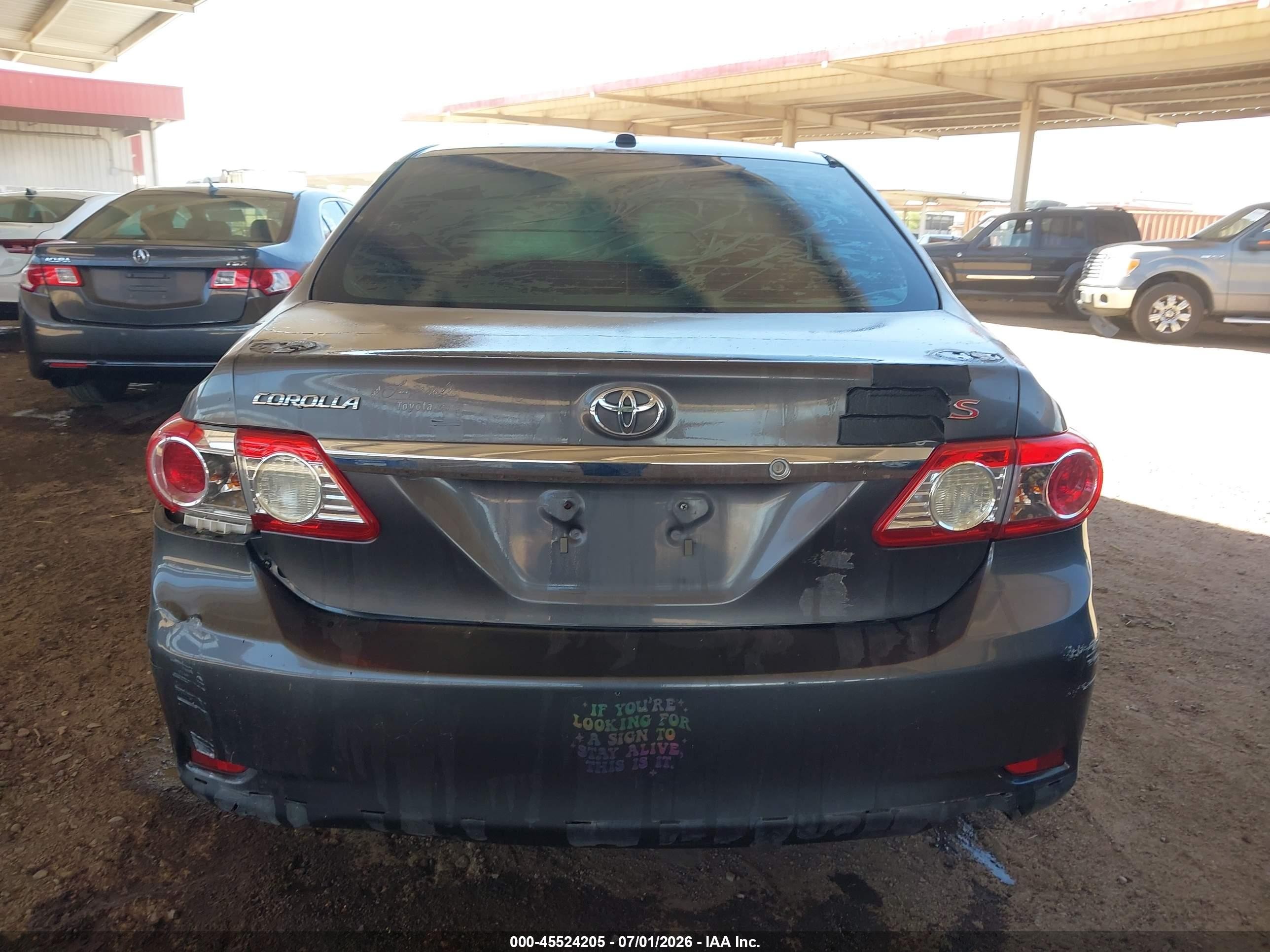 2013 Toyota Corolla S Gray vin: 5YFBU4EE9DP186416