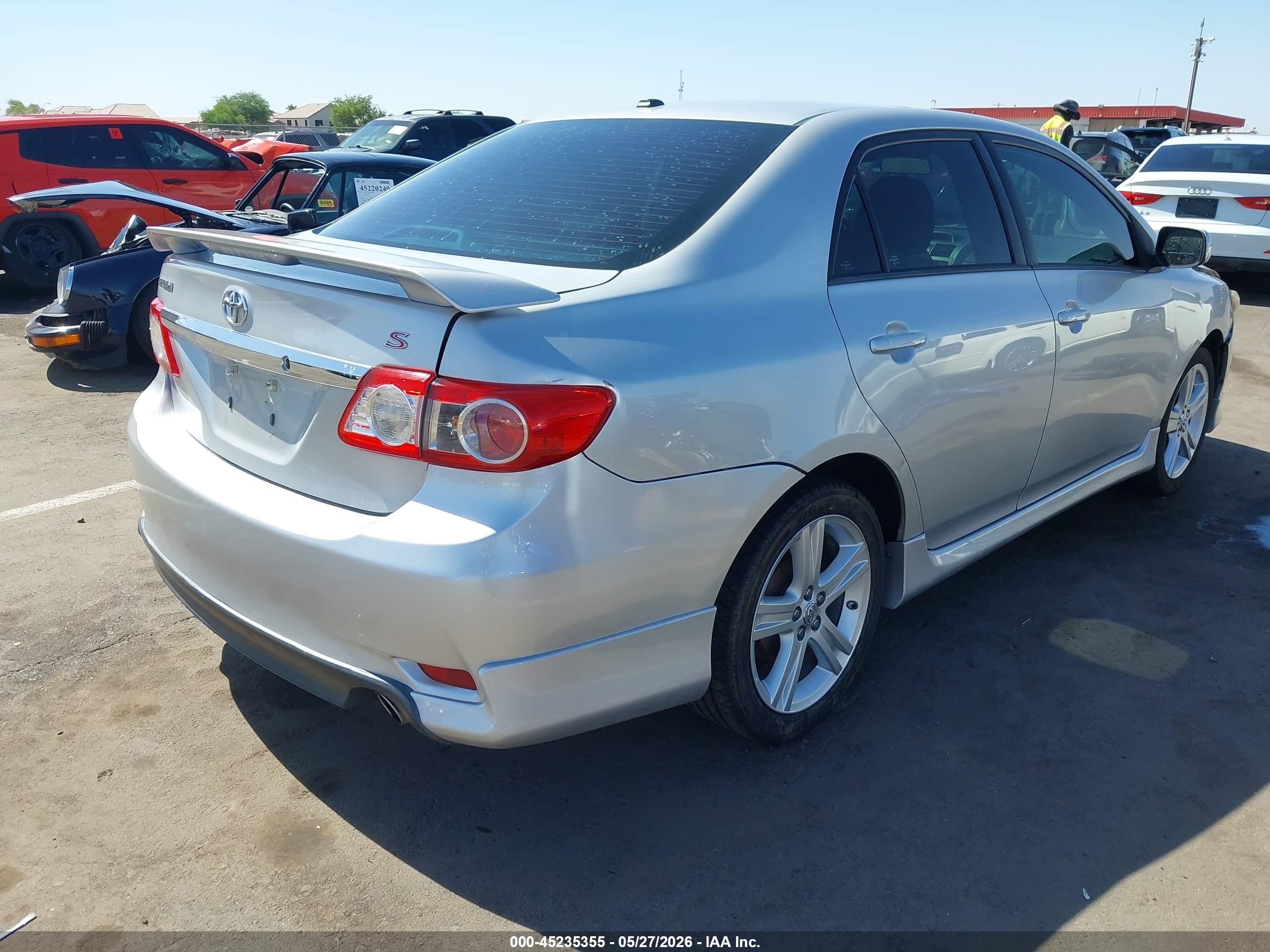 2013 Toyota Corolla S Silver vin: 5YFBU4EE9DP188070