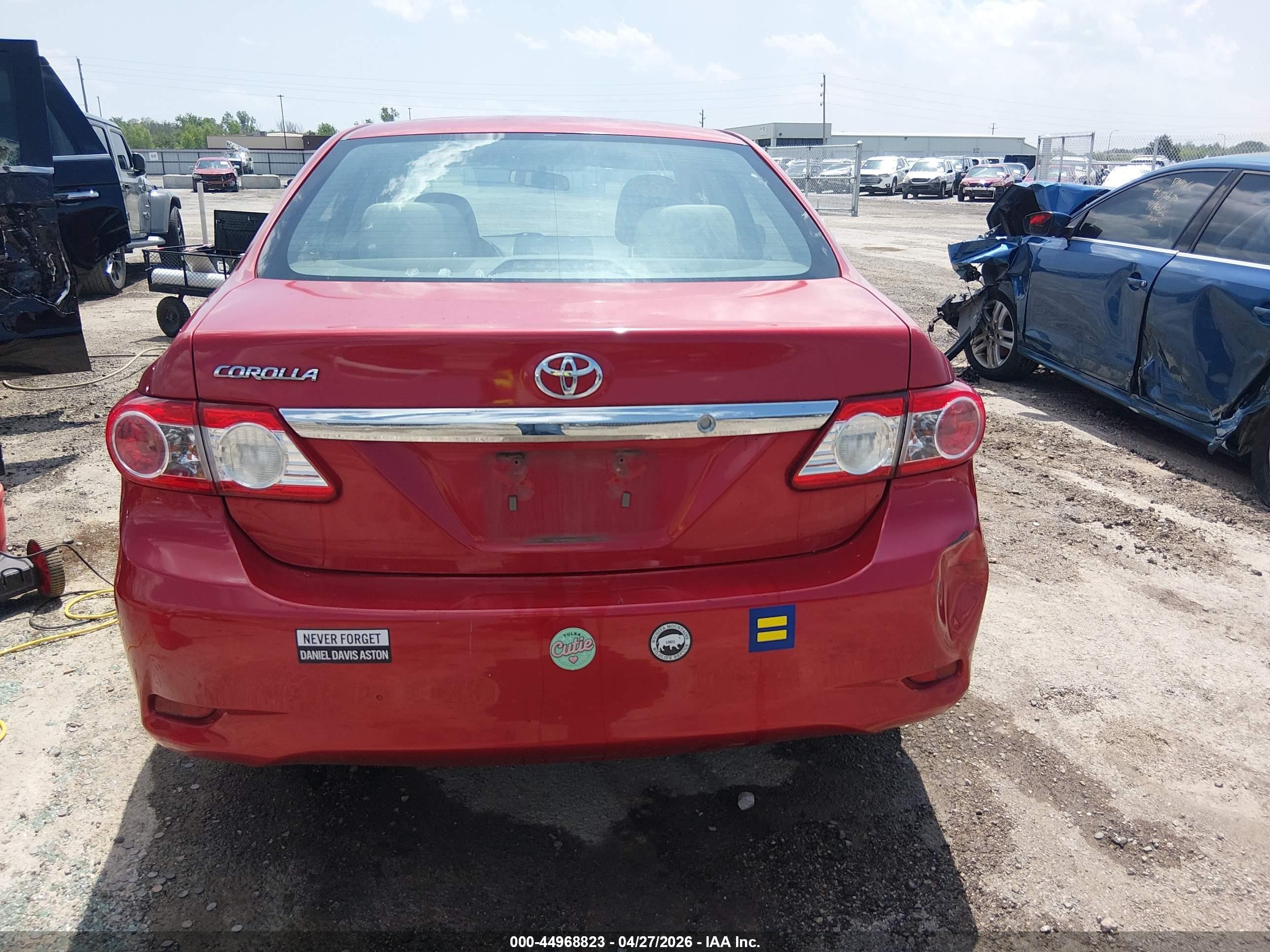 2012 Toyota Corolla L Red vin: 5YFBU4EEXCP005869