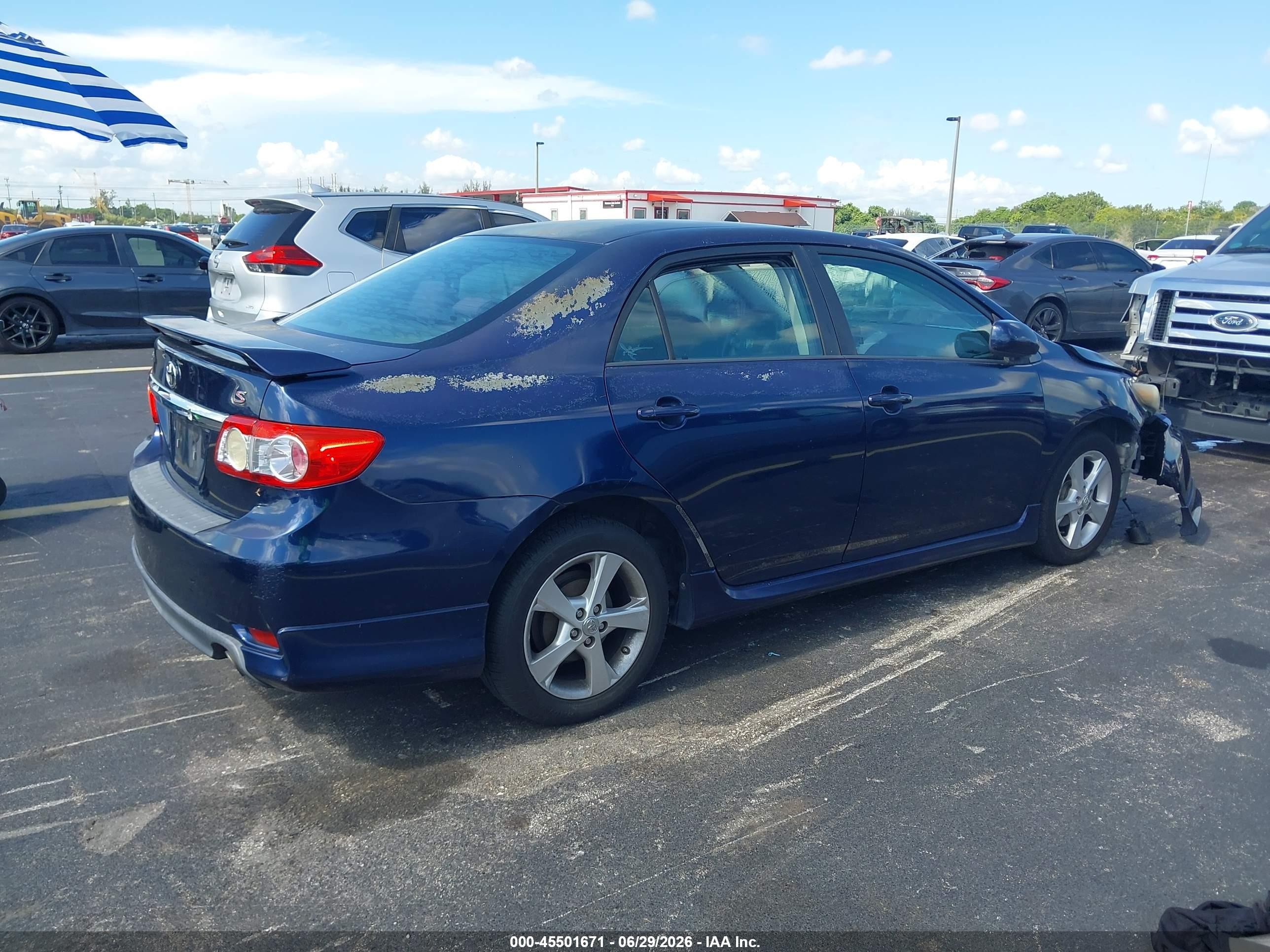 2012 Toyota Corolla S Blue vin: 5YFBU4EEXCP012742