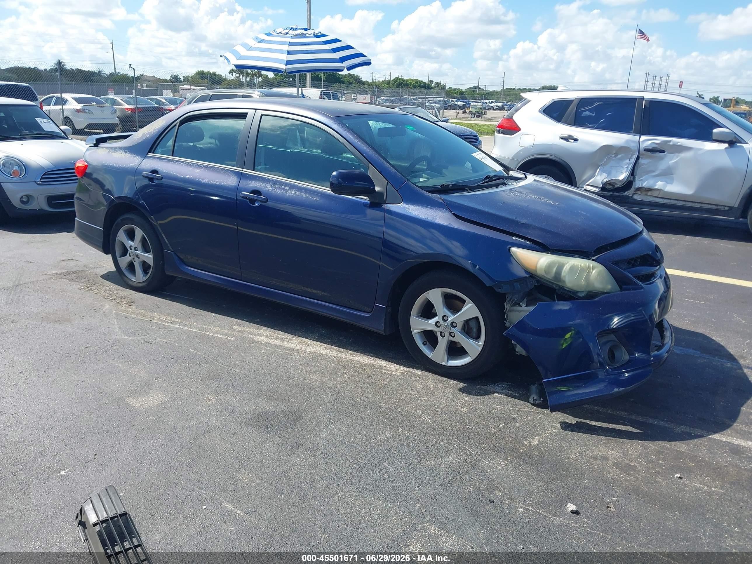 2012 Toyota Corolla S Blue vin: 5YFBU4EEXCP012742