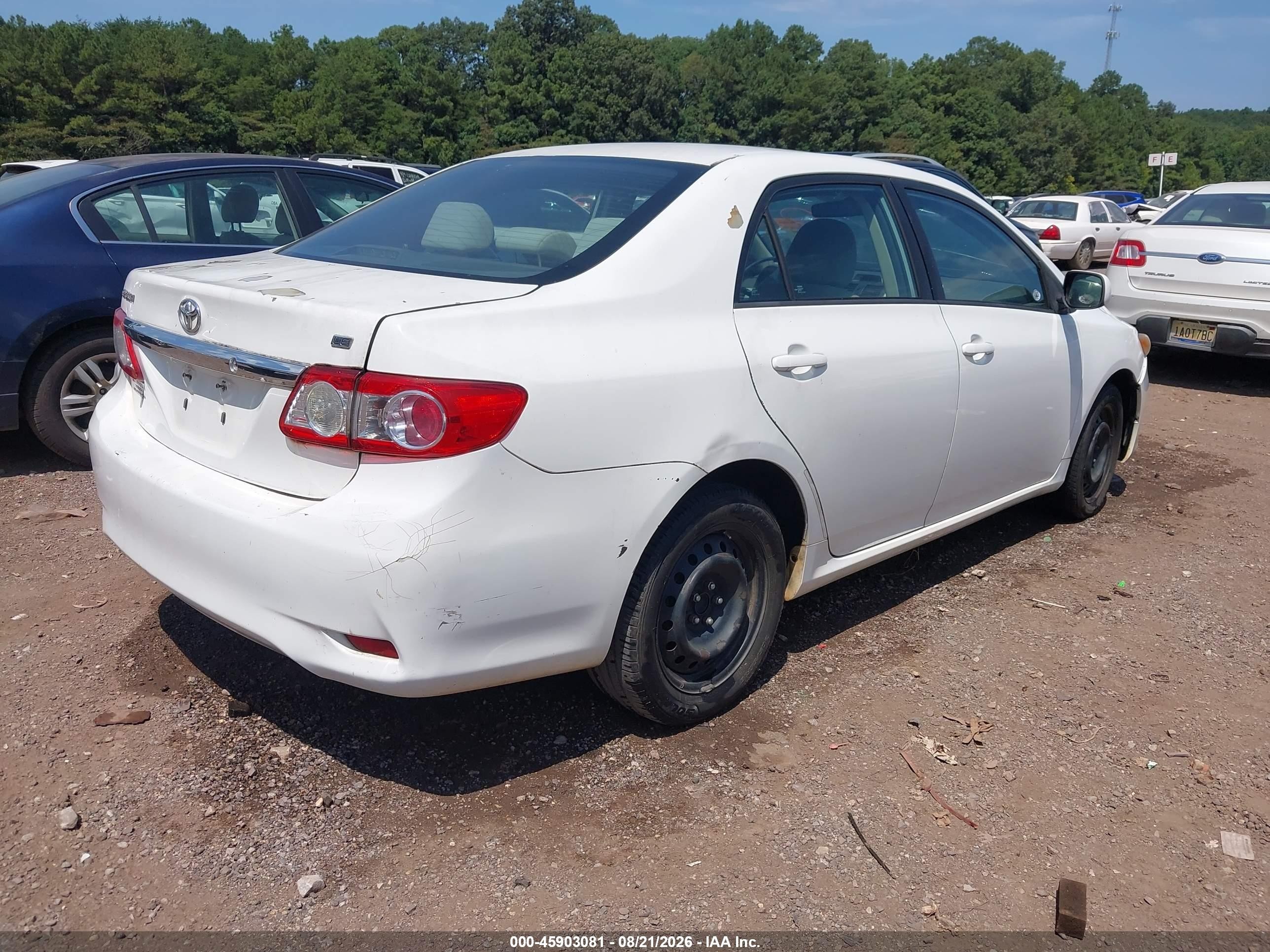 2012 Toyota Corolla Le White vin: 5YFBU4EEXCP040511