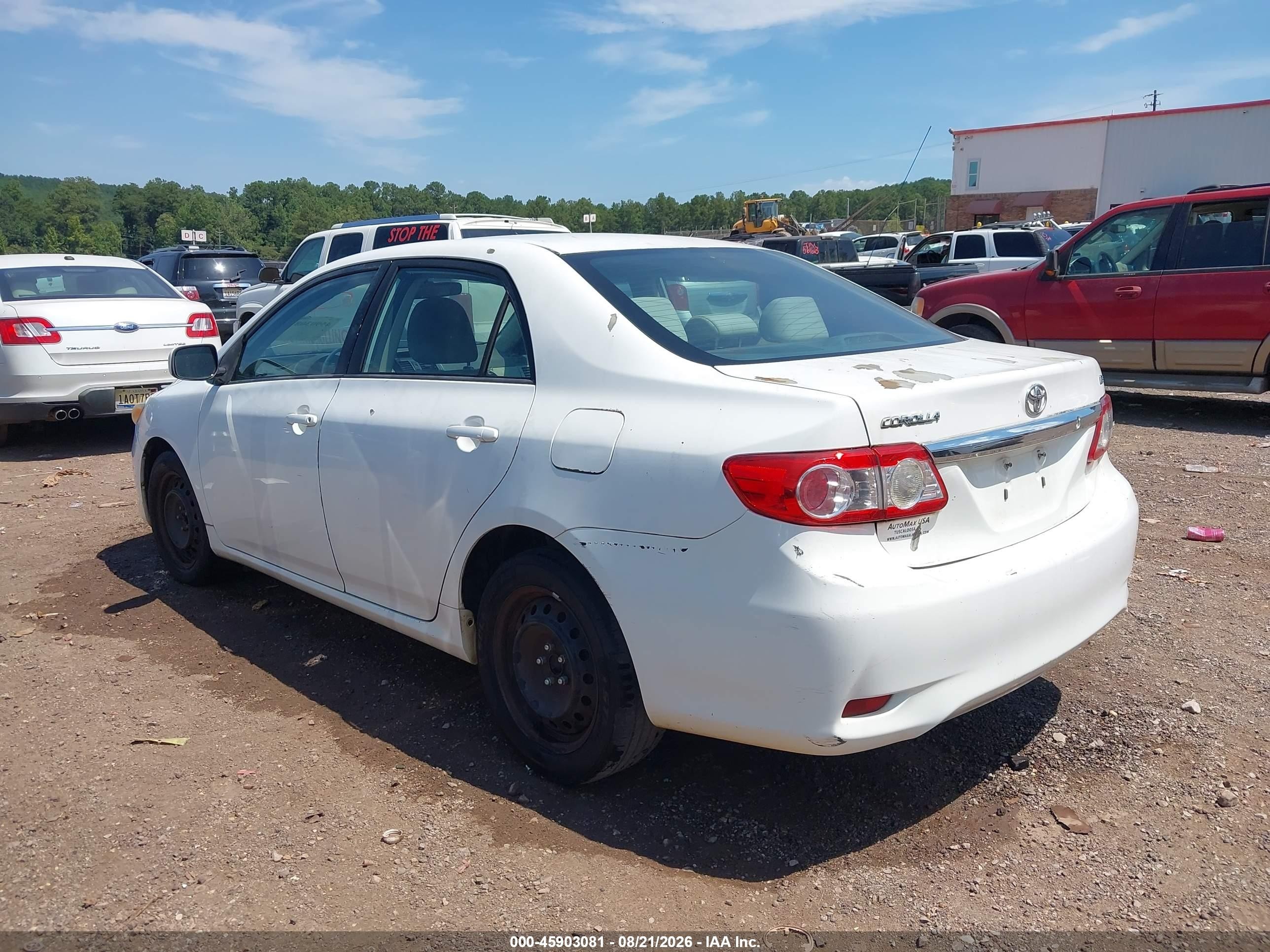 2012 Toyota Corolla Le White vin: 5YFBU4EEXCP040511