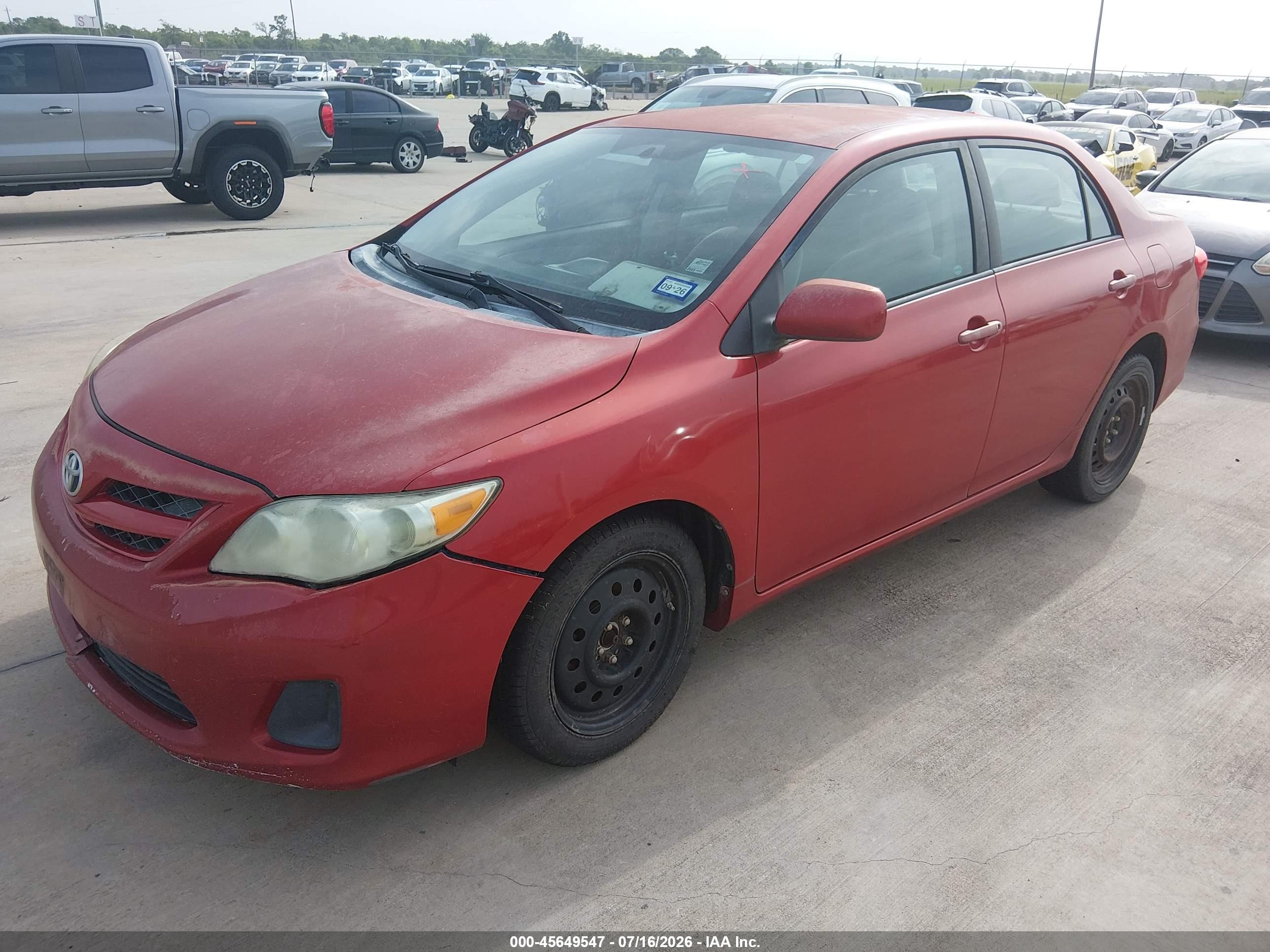 2012 Toyota Corolla Le Red vin: 5YFBU4EEXCP066347