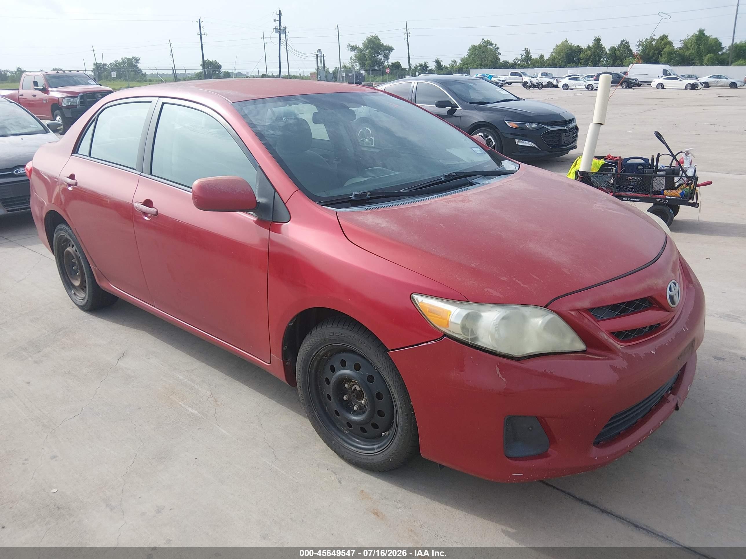 2012 Toyota Corolla Le Red vin: 5YFBU4EEXCP066347