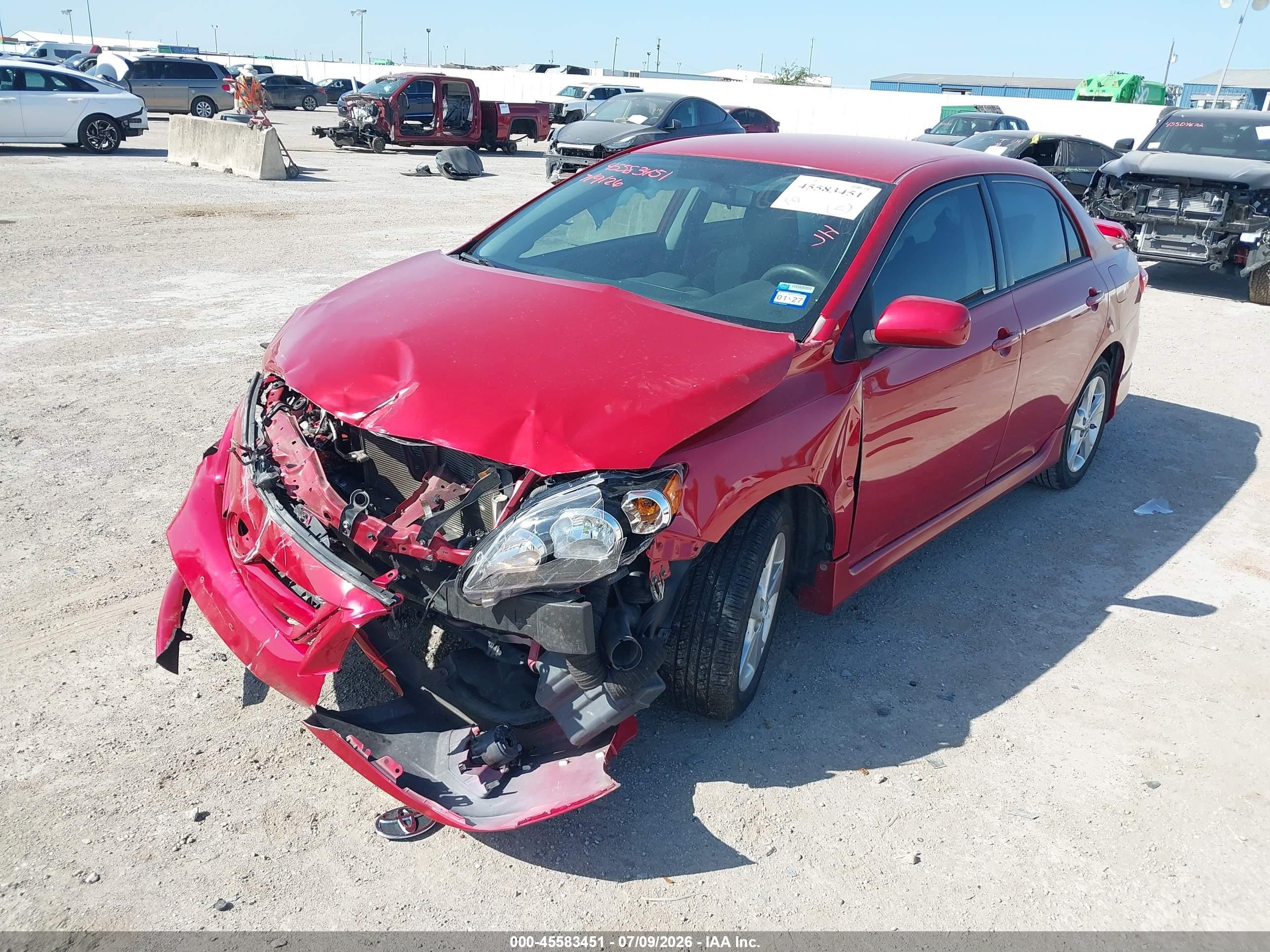 2013 Toyota Corolla S Red vin: 5YFBU4EEXDP140044