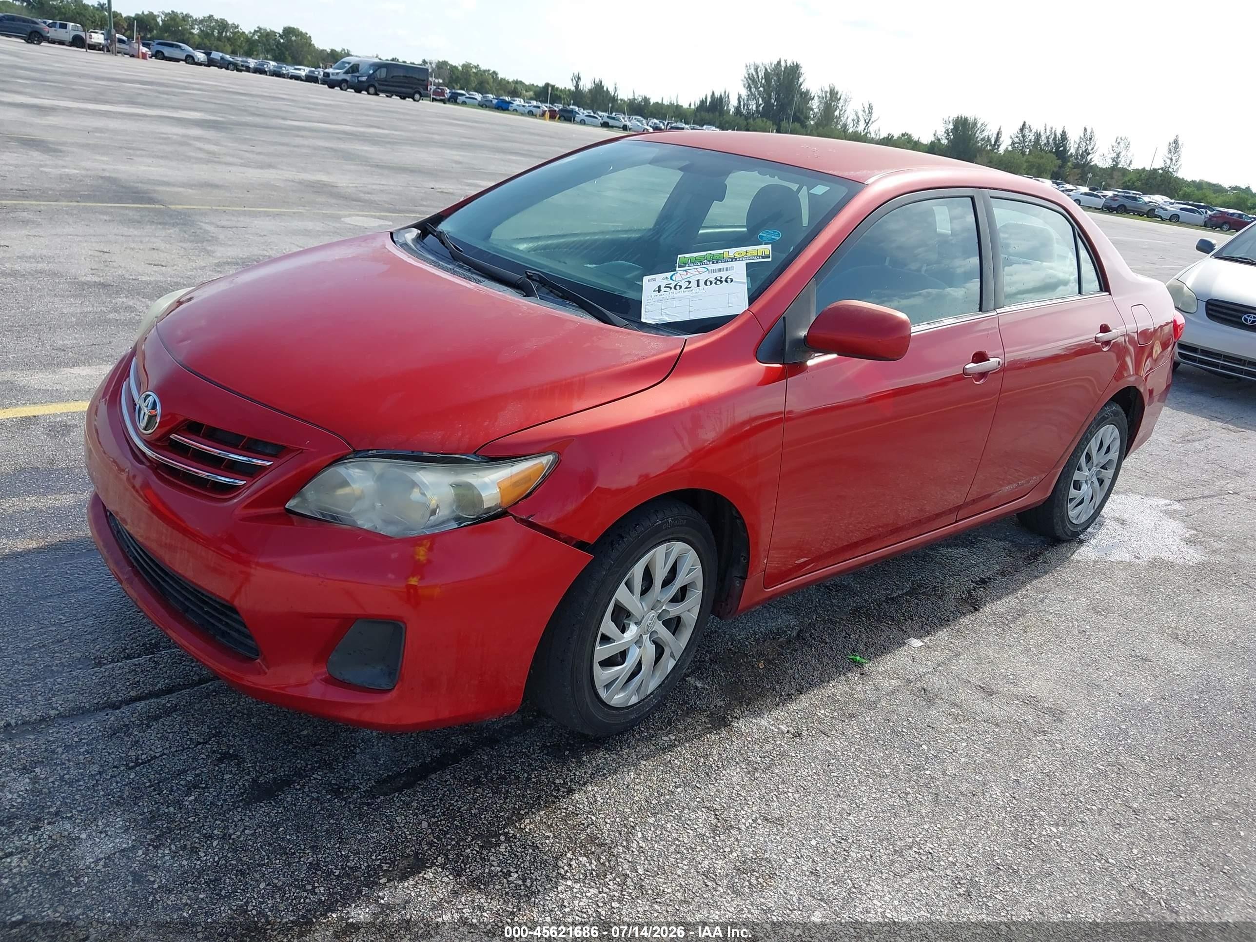 2013 Toyota Corolla Le Red vin: 5YFBU4EEXDP146801