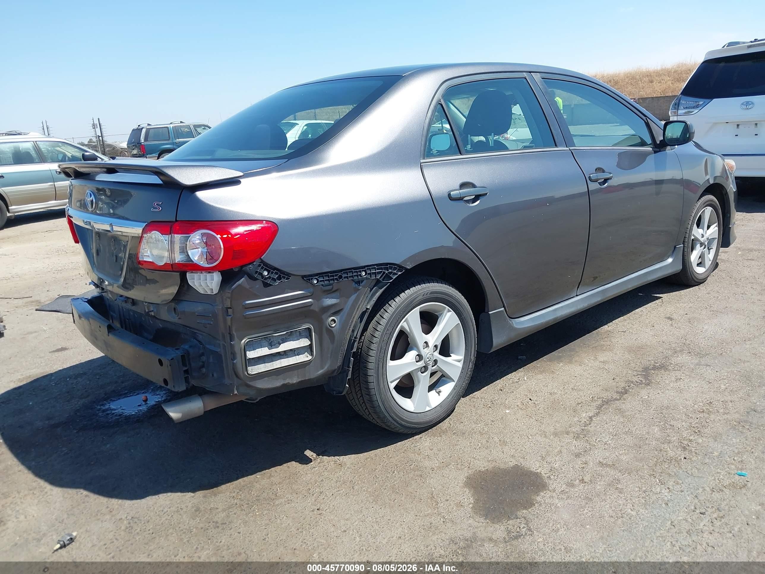 2013 Toyota Corolla S Gray vin: 5YFBU4EEXDP152677