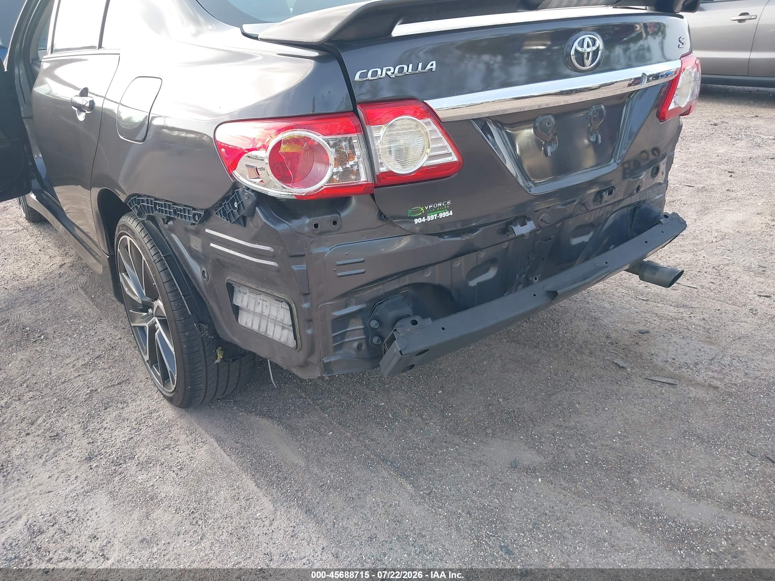 2013 Toyota Corolla S Gray vin: 5YFBU4EEXDP164571