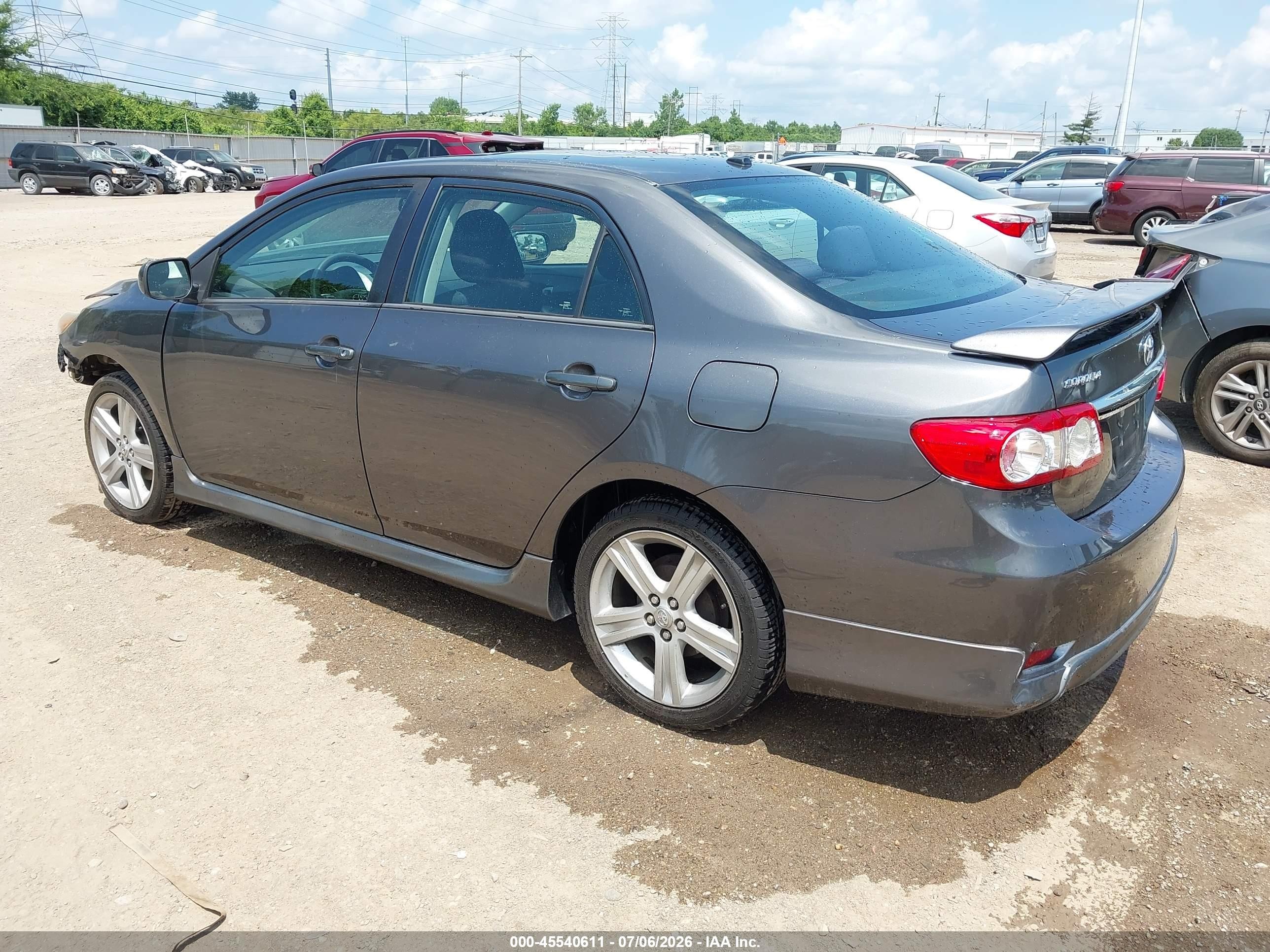 2013 Toyota Corolla S Gray vin: 5YFBU4EEXDP170743