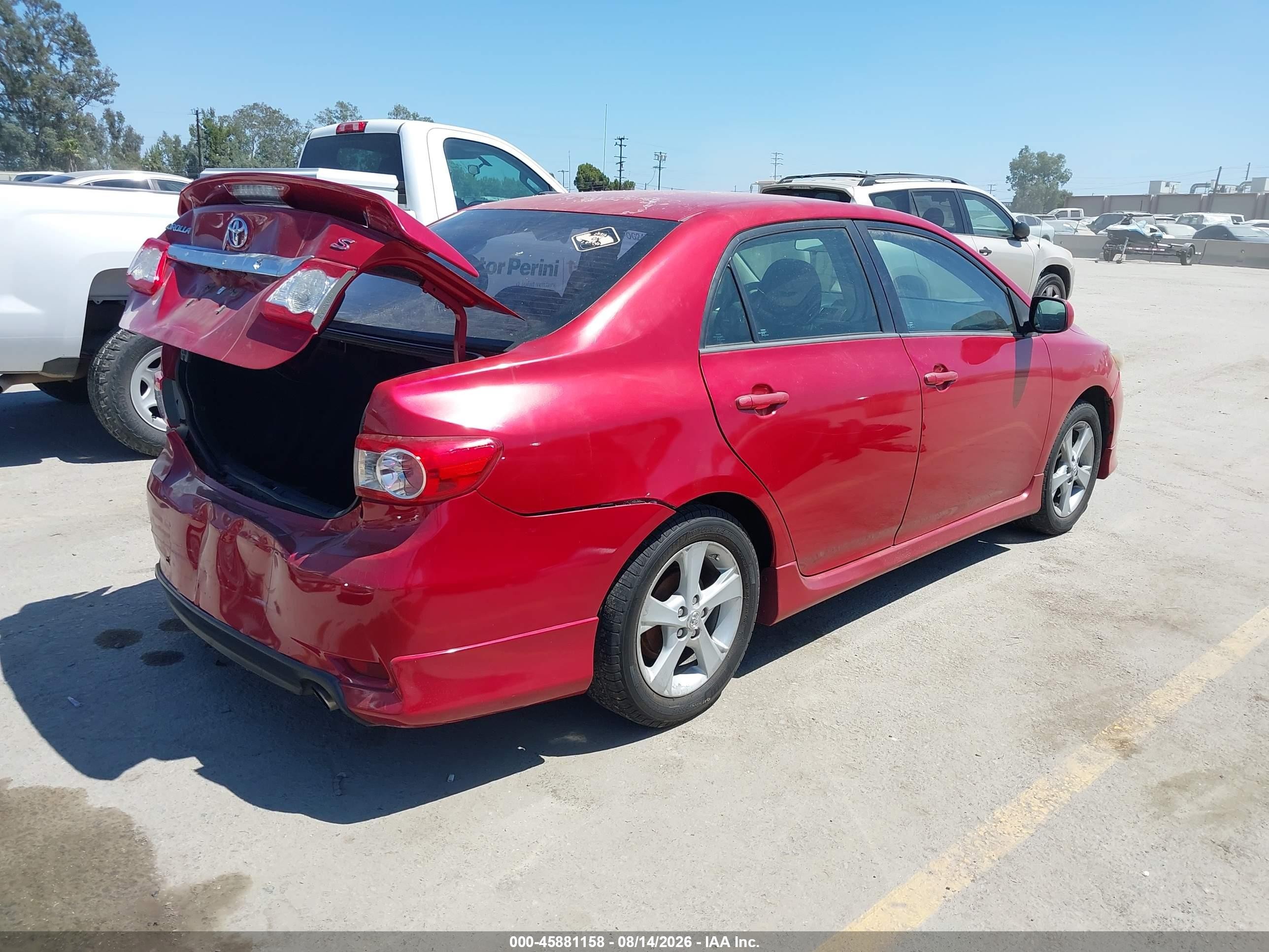 2013 Toyota Corolla S Red vin: 5YFBU4EEXDP210805