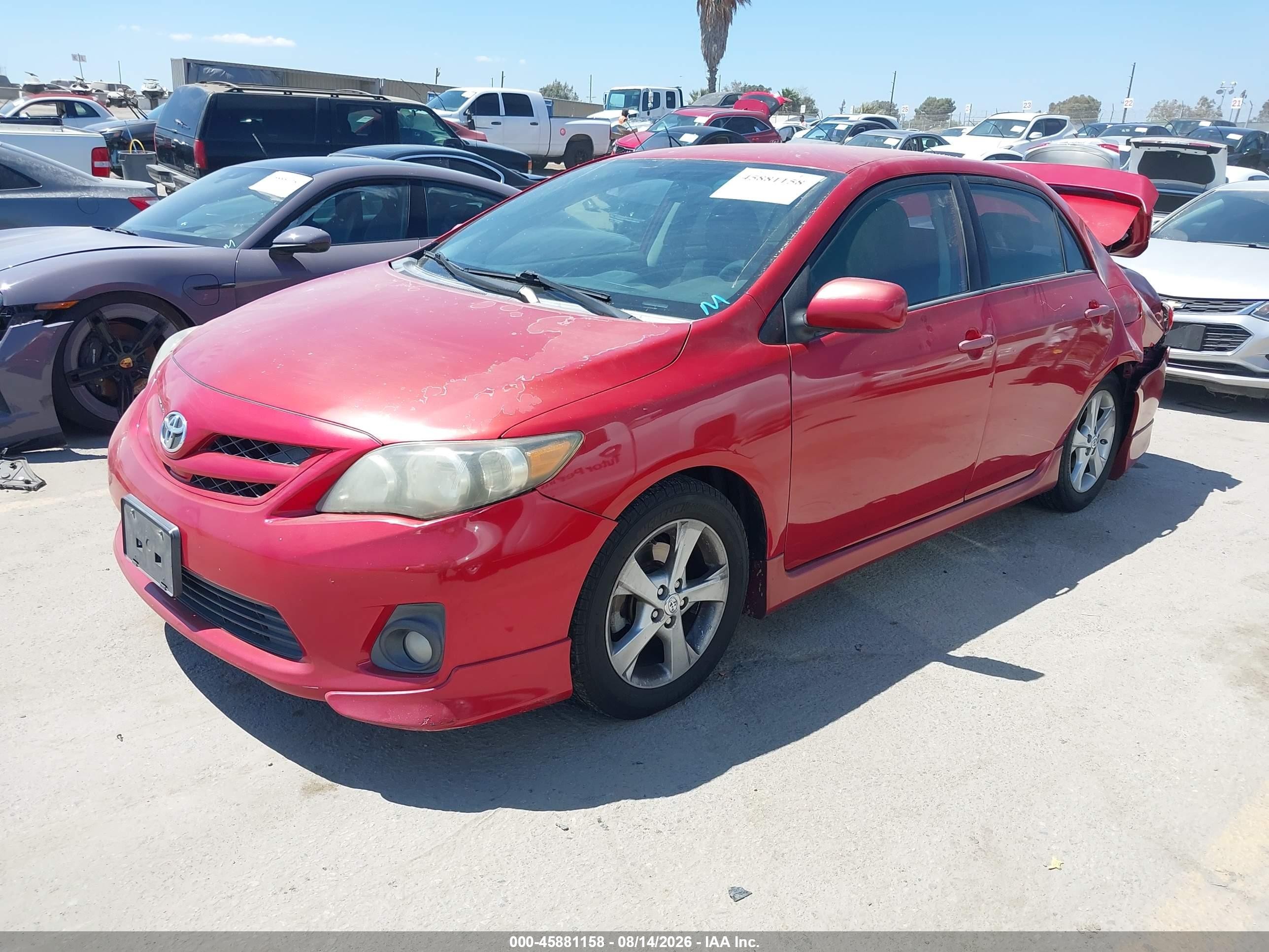 2013 Toyota Corolla S Red vin: 5YFBU4EEXDP210805