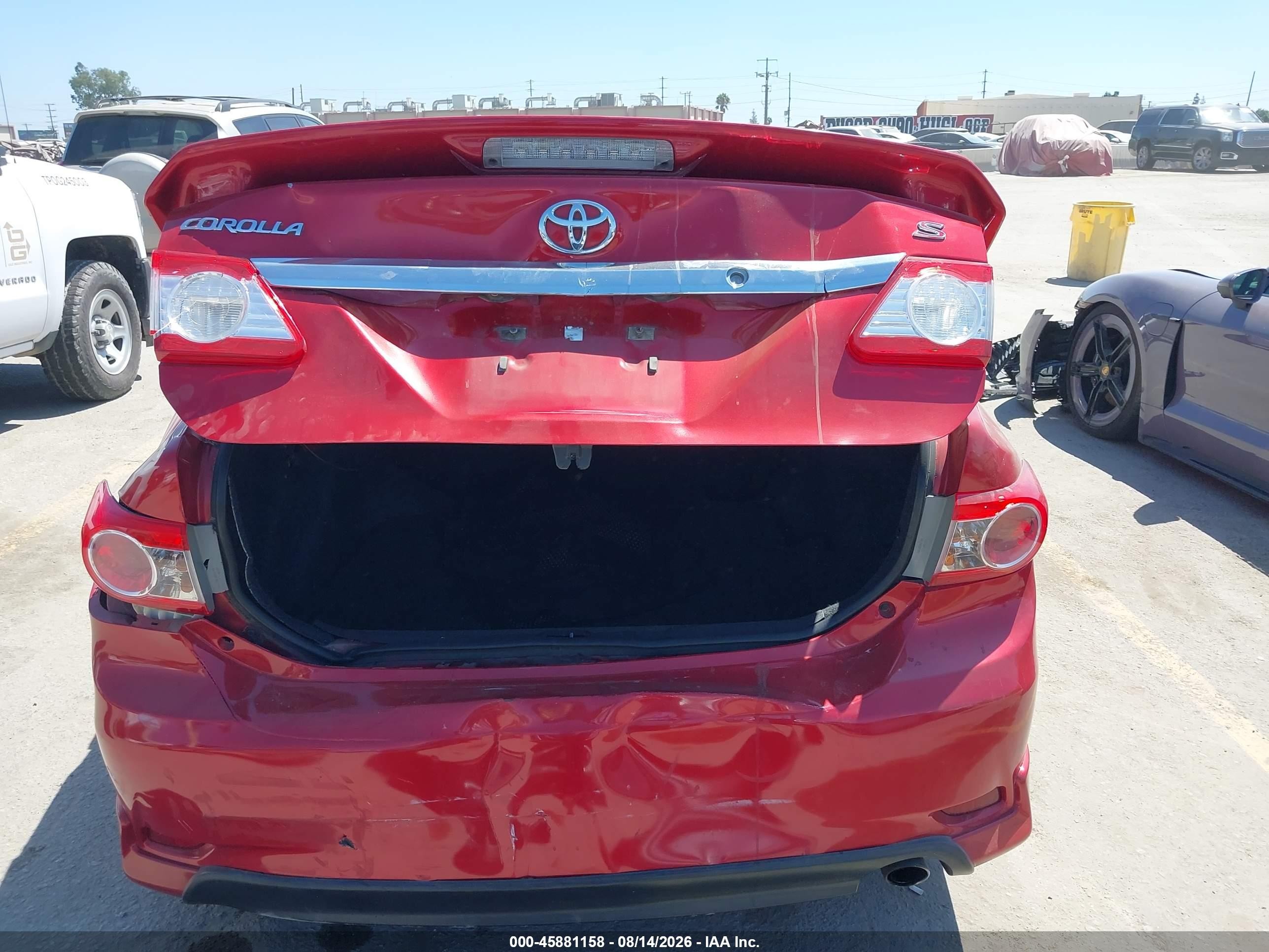 2013 Toyota Corolla S Red vin: 5YFBU4EEXDP210805