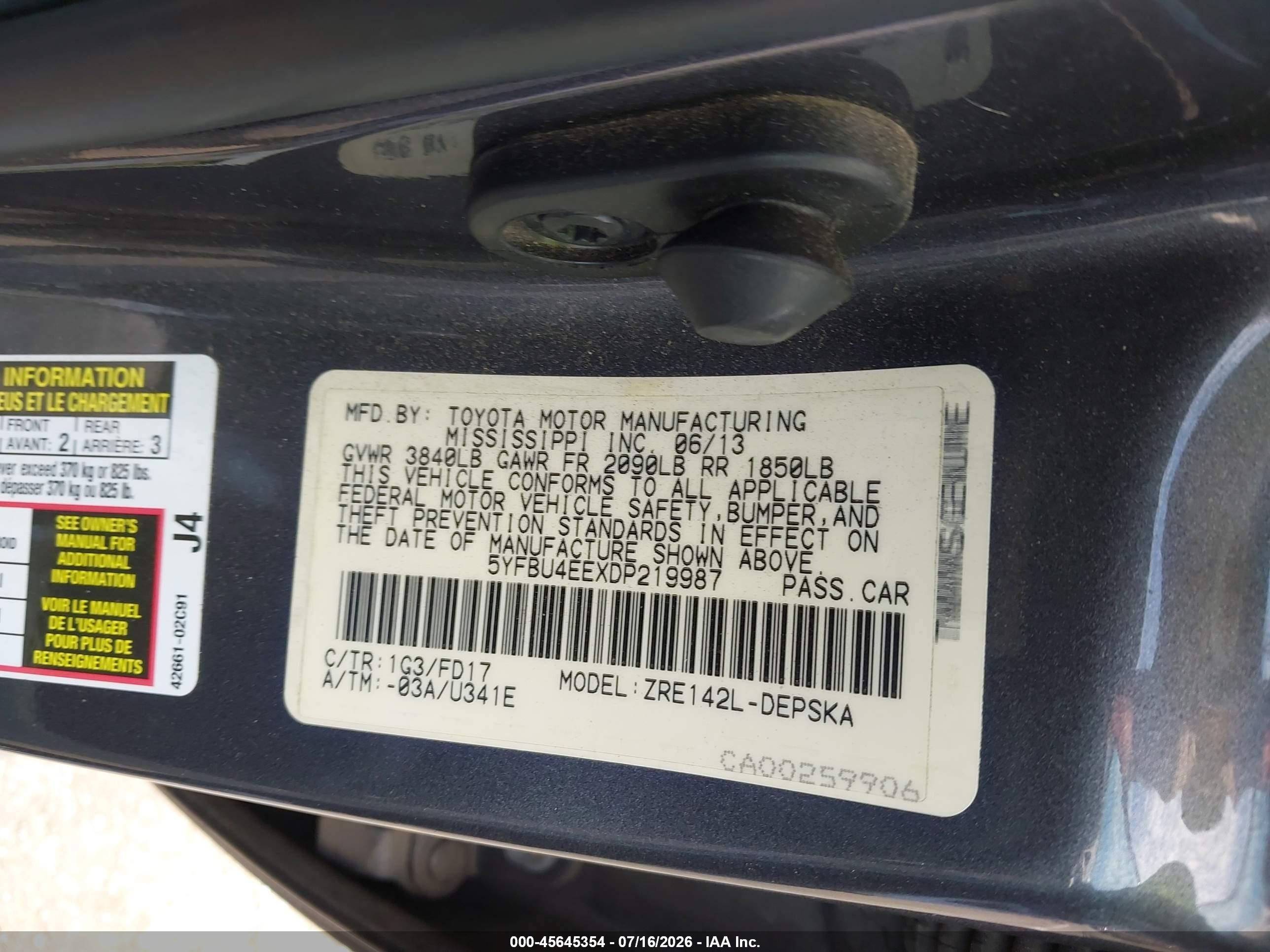 2013 Toyota Corolla S Gray vin: 5YFBU4EEXDP219987