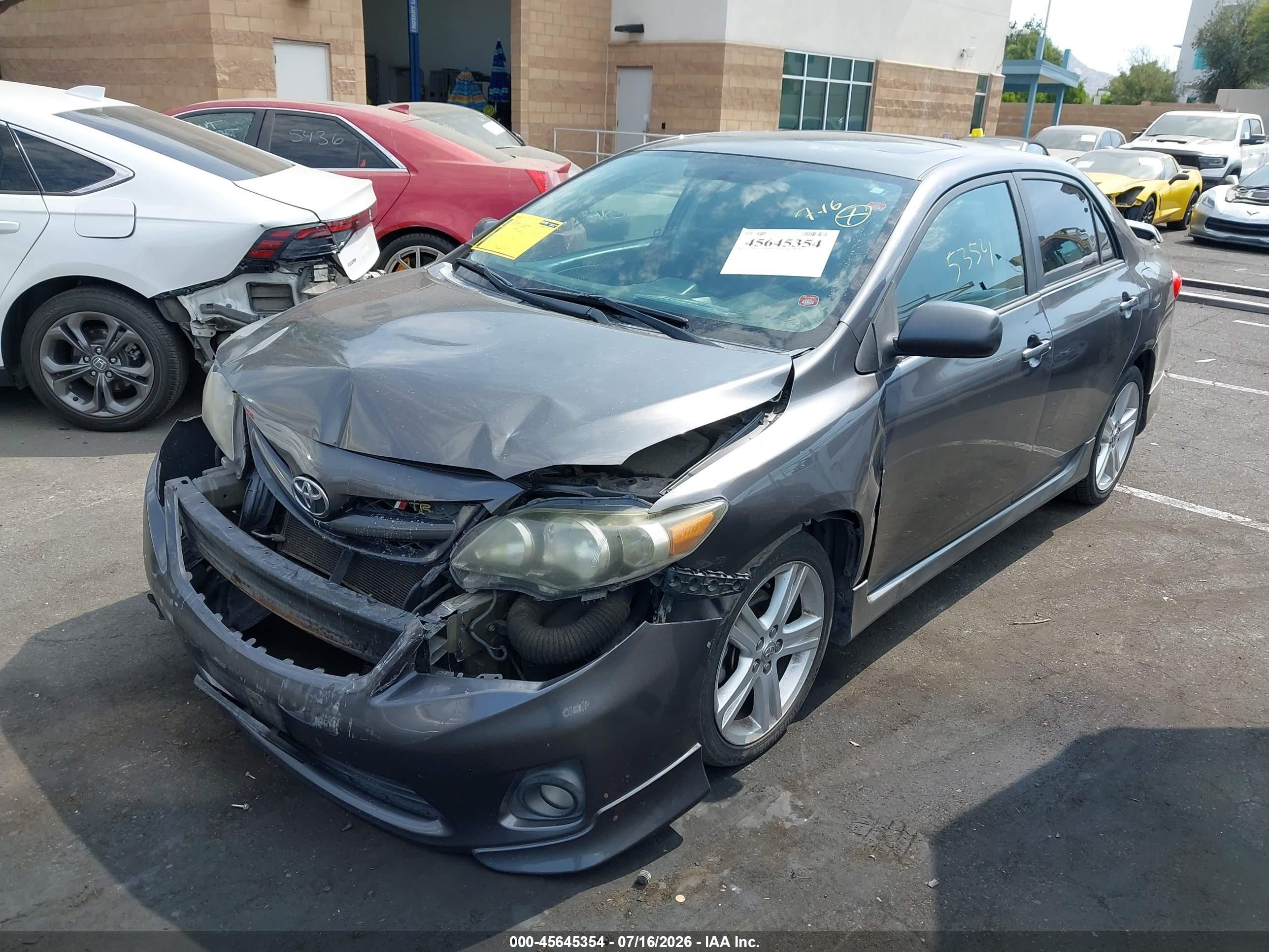 2013 Toyota Corolla S Gray vin: 5YFBU4EEXDP219987