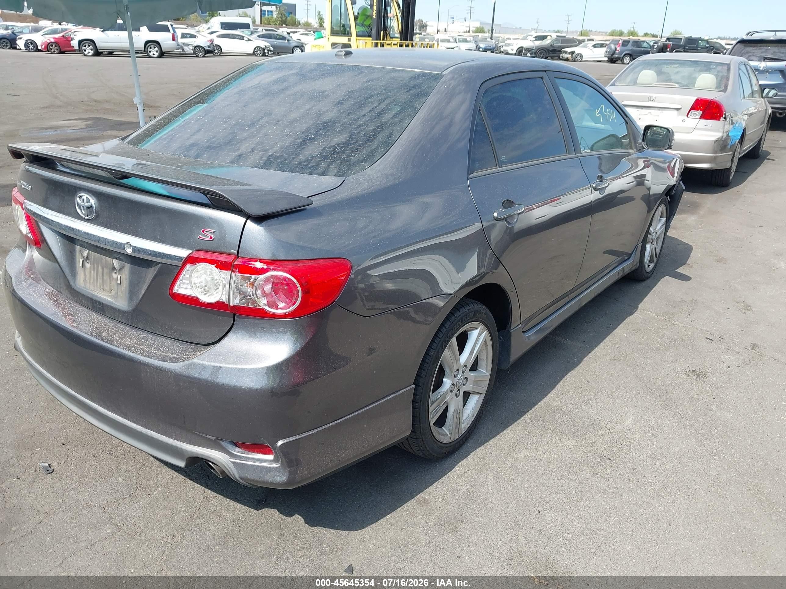 2013 Toyota Corolla S Gray vin: 5YFBU4EEXDP219987