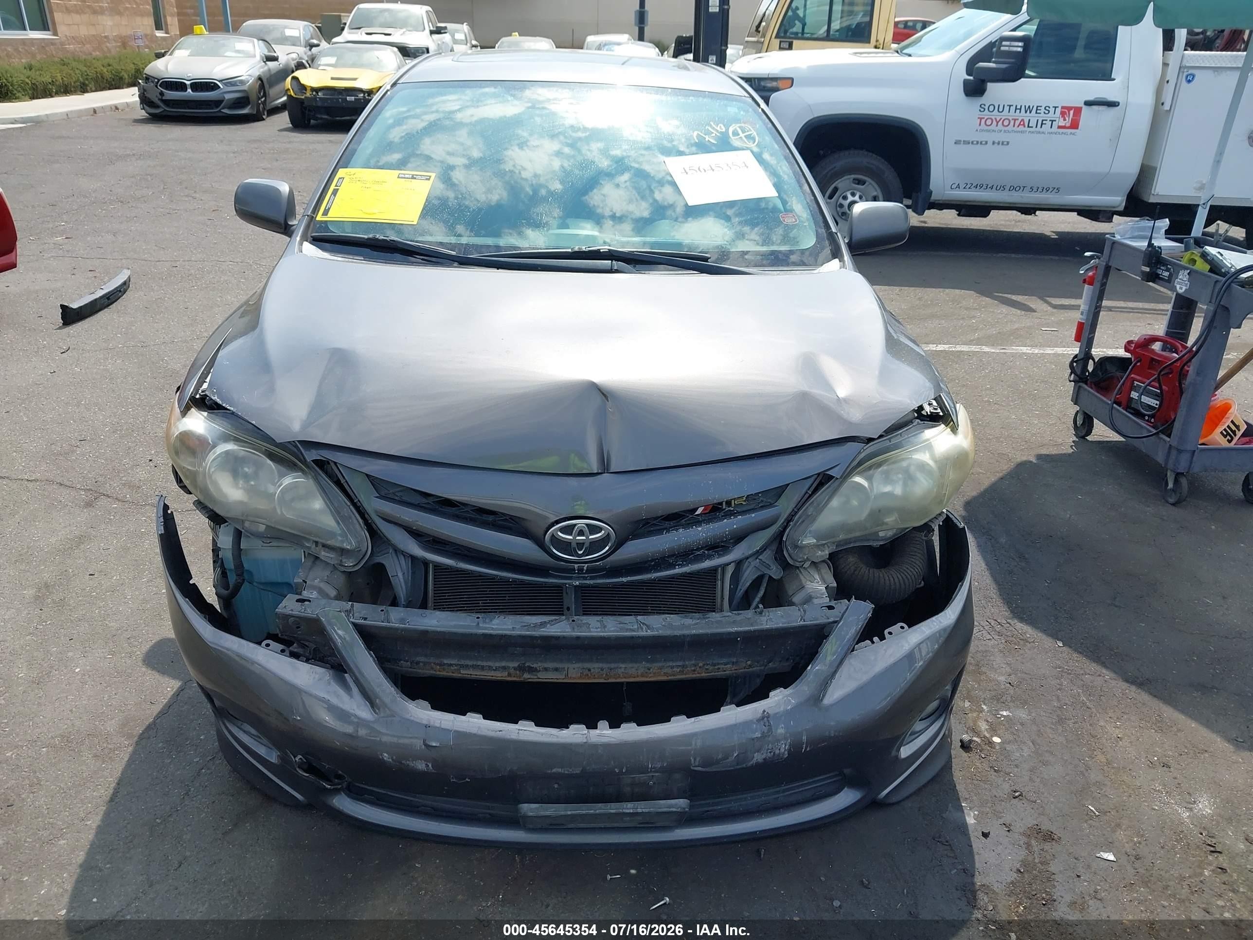 2013 Toyota Corolla S Gray vin: 5YFBU4EEXDP219987