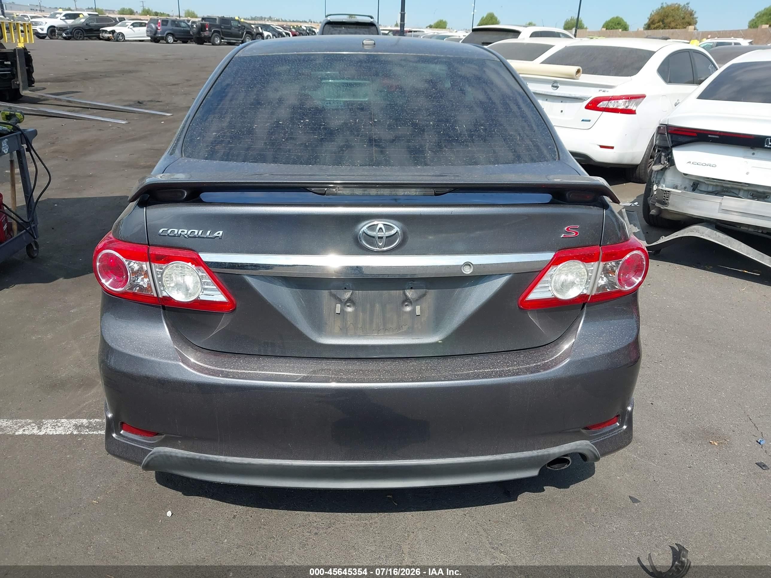 2013 Toyota Corolla S Gray vin: 5YFBU4EEXDP219987