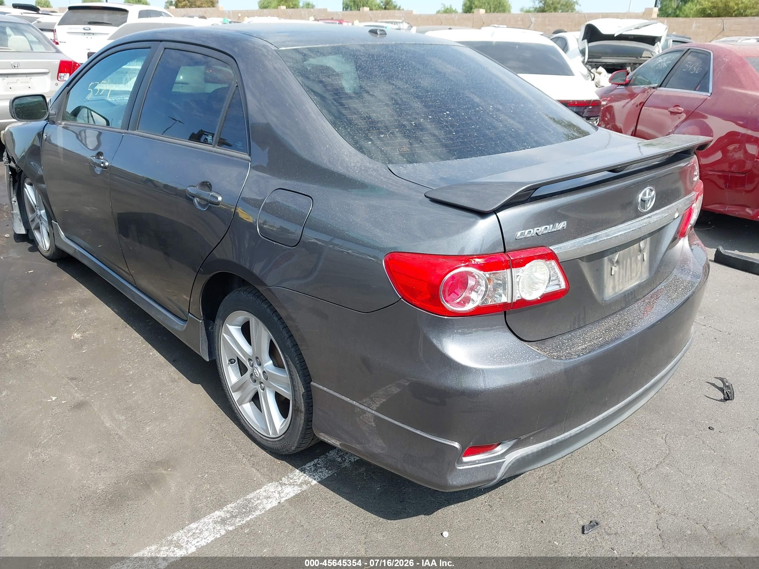 2013 Toyota Corolla S Gray vin: 5YFBU4EEXDP219987