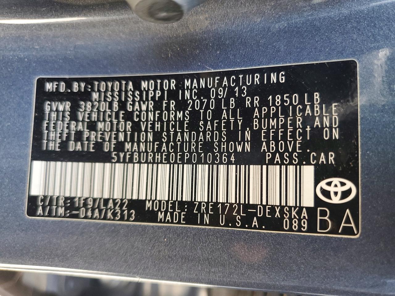 2014 Toyota Corolla S Premium Gray vin: 5YFBURHE0EP010364