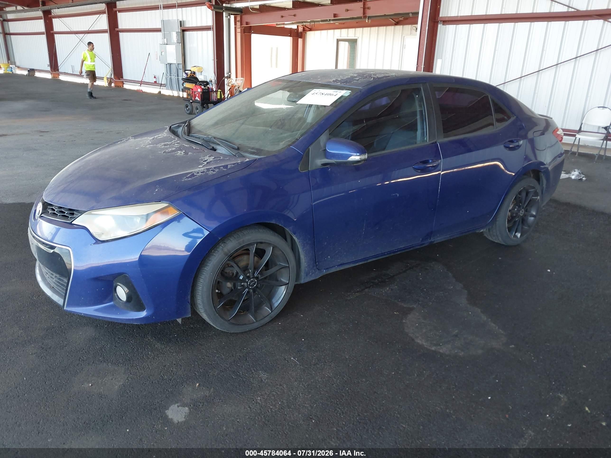 2014 Toyota Corolla S Plus Blue vin: 5YFBURHE0EP011823
