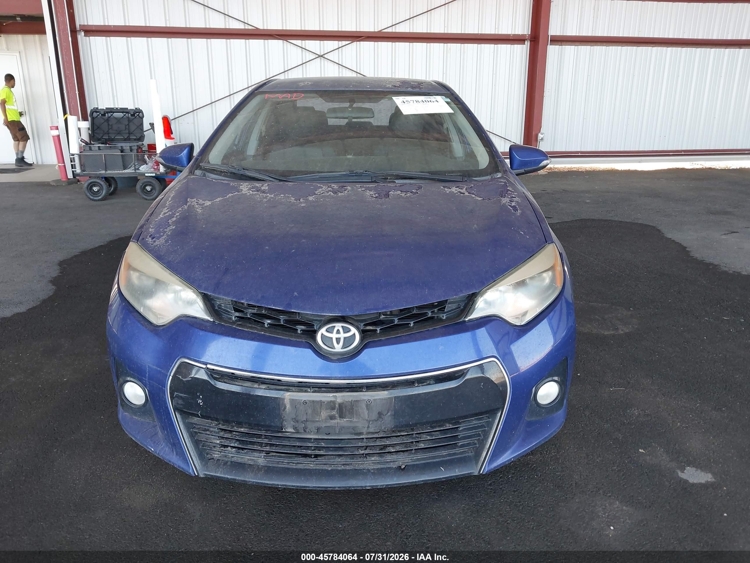 2014 Toyota Corolla S Plus Blue vin: 5YFBURHE0EP011823