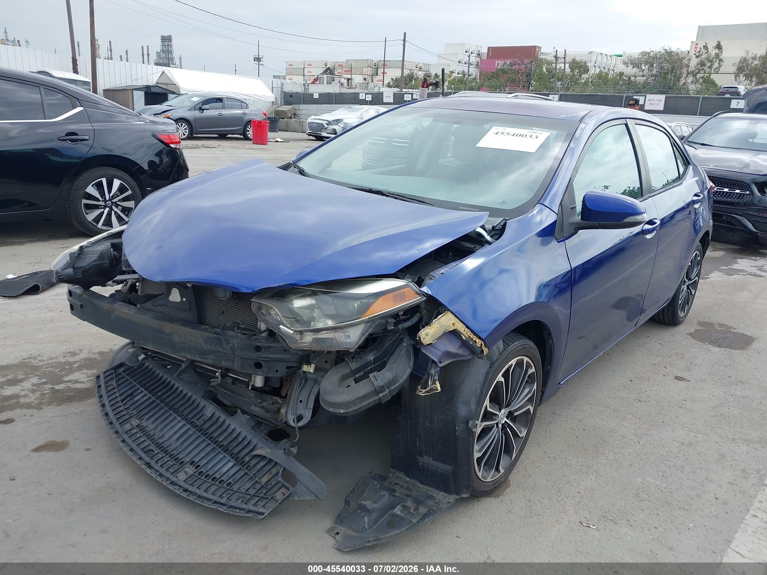 2014 Toyota Corolla S Plus Blue vin: 5YFBURHE0EP054154