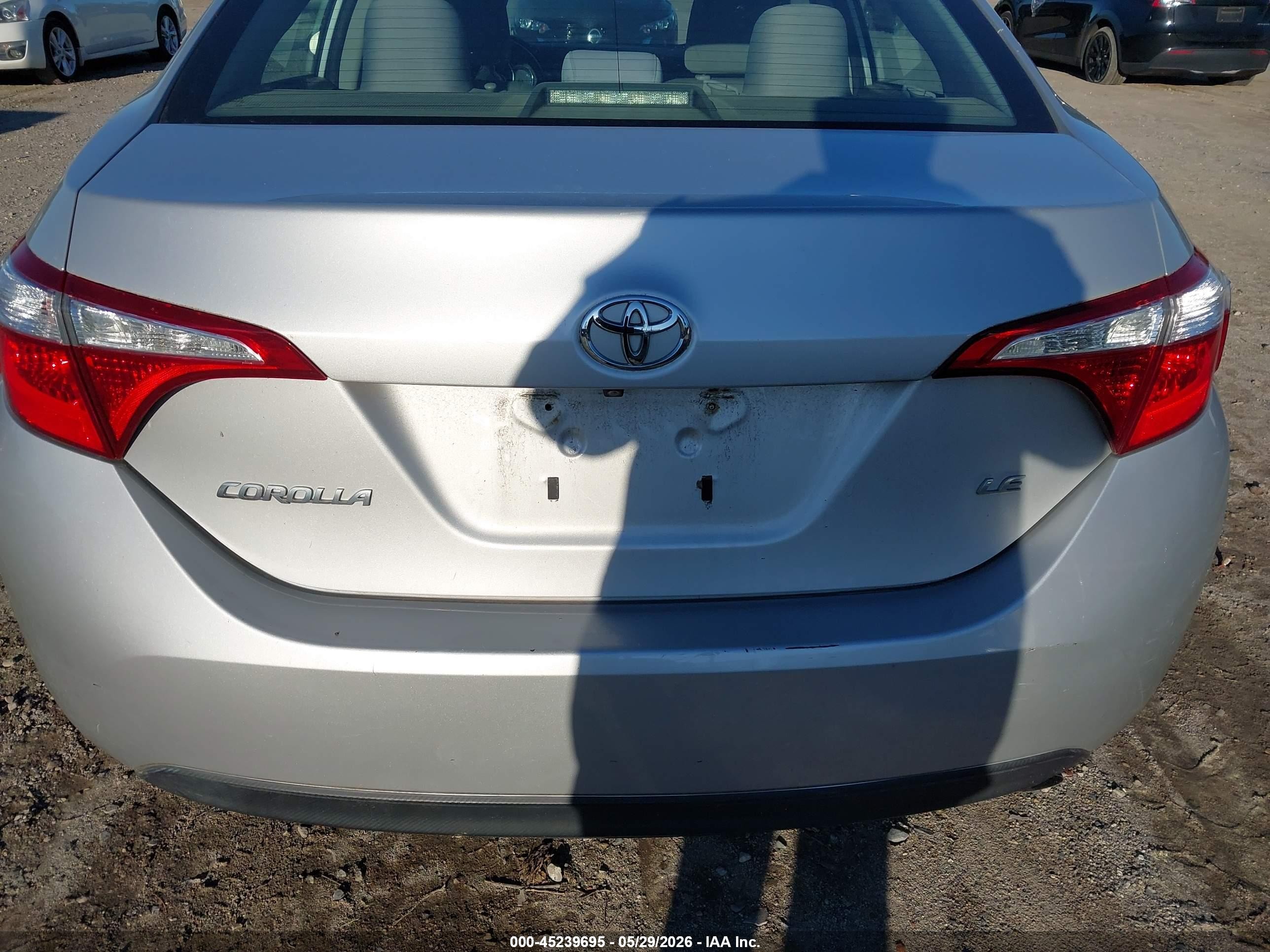 2014 Toyota Corolla Le Silver vin: 5YFBURHE0EP067843