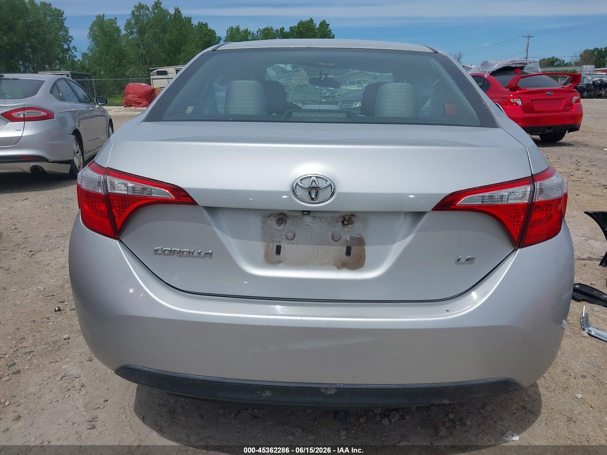 2014 Toyota Corolla Le Silver vin: 5YFBURHE0EP079555