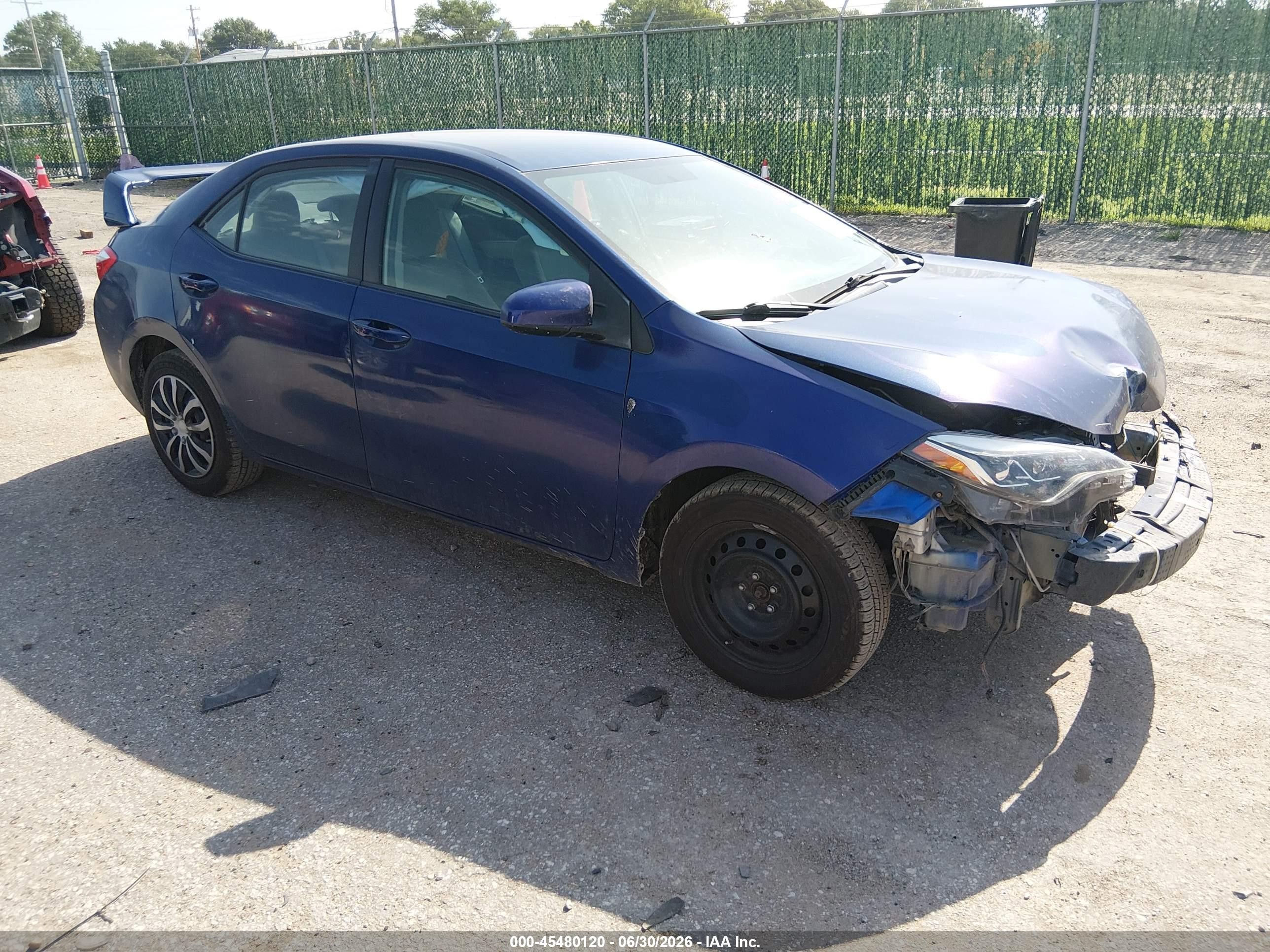 2014 Toyota Corolla Le Blue vin: 5YFBURHE0EP080933