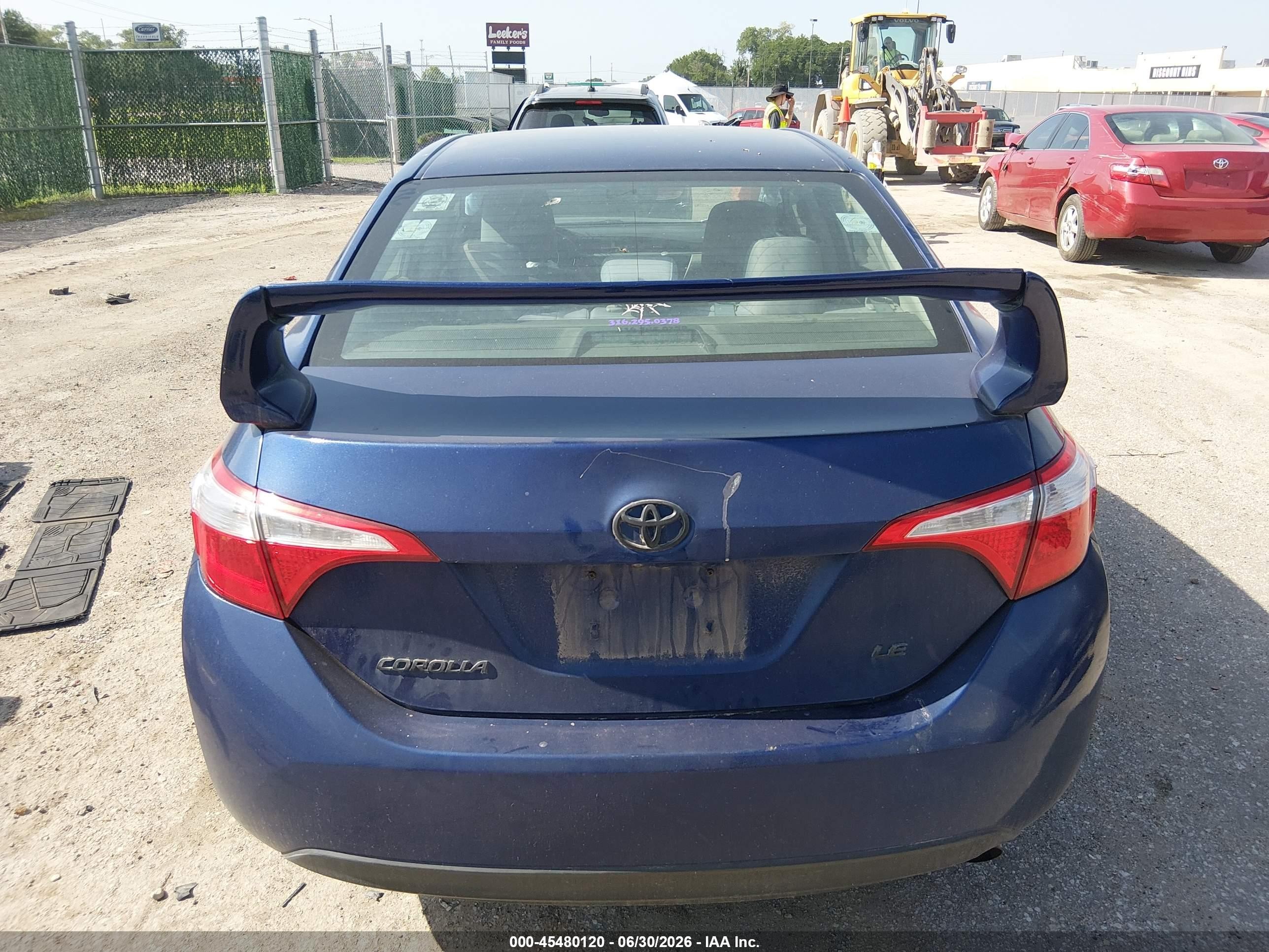 2014 Toyota Corolla Le Blue vin: 5YFBURHE0EP080933