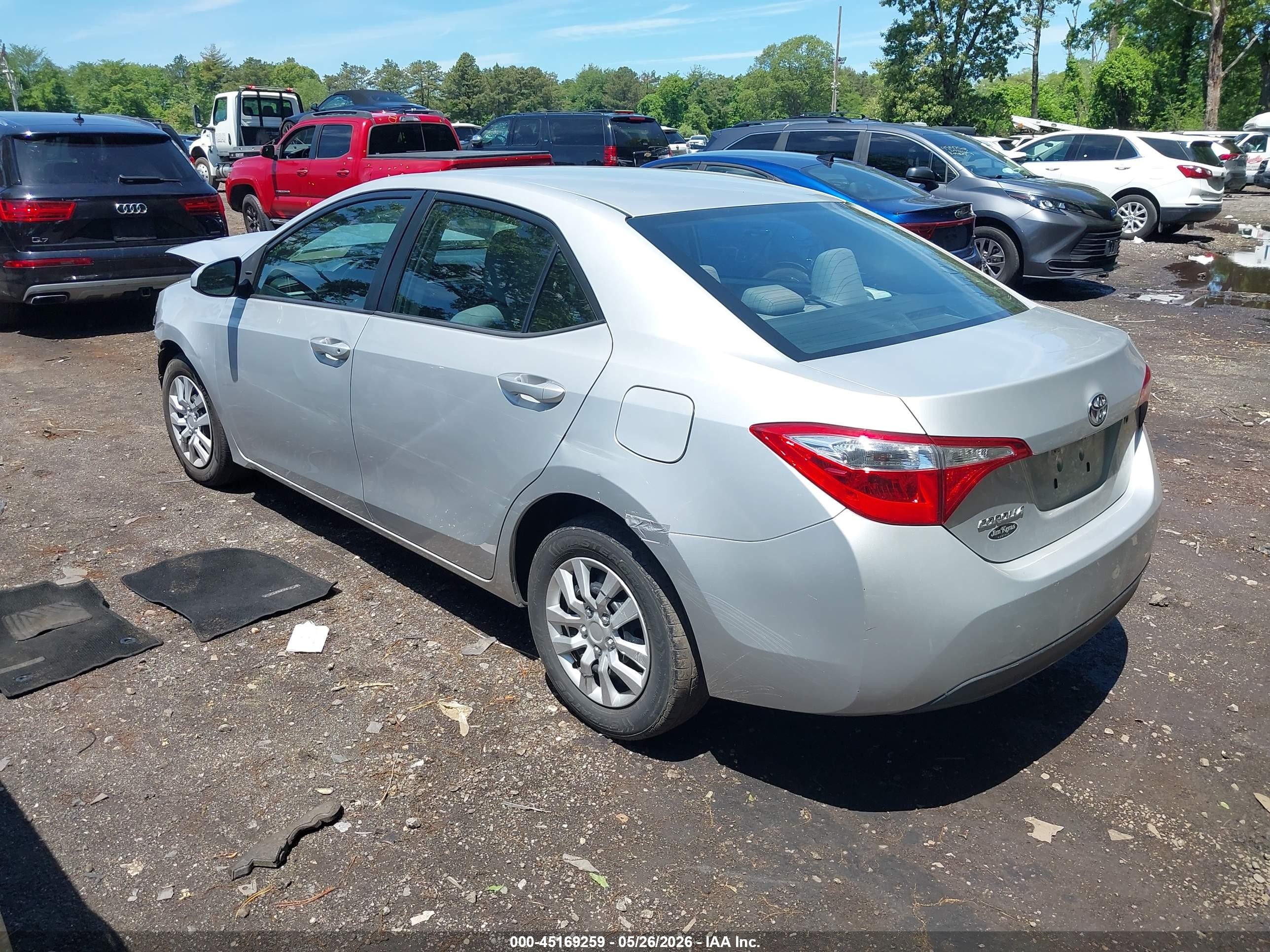 2014 Toyota Corolla L Silver vin: 5YFBURHE0EP113364