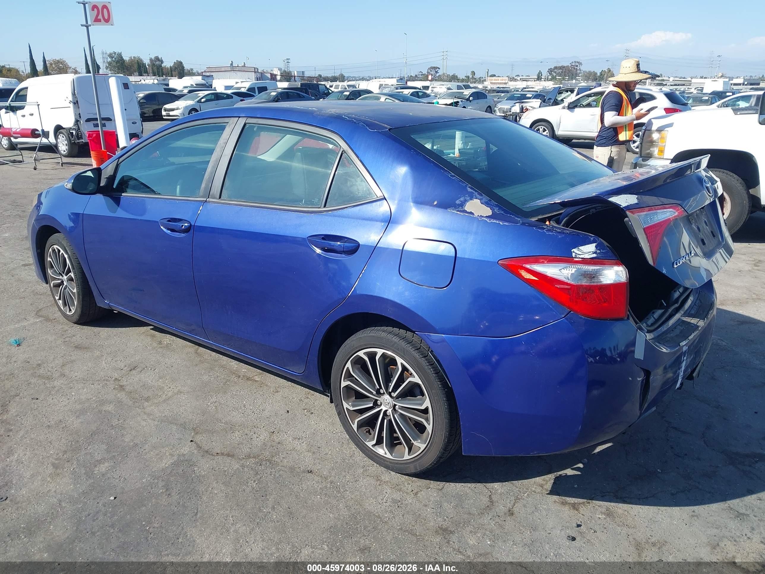 2014 Toyota Corolla S Plus Синий vin: 5YFBURHE0EP124445