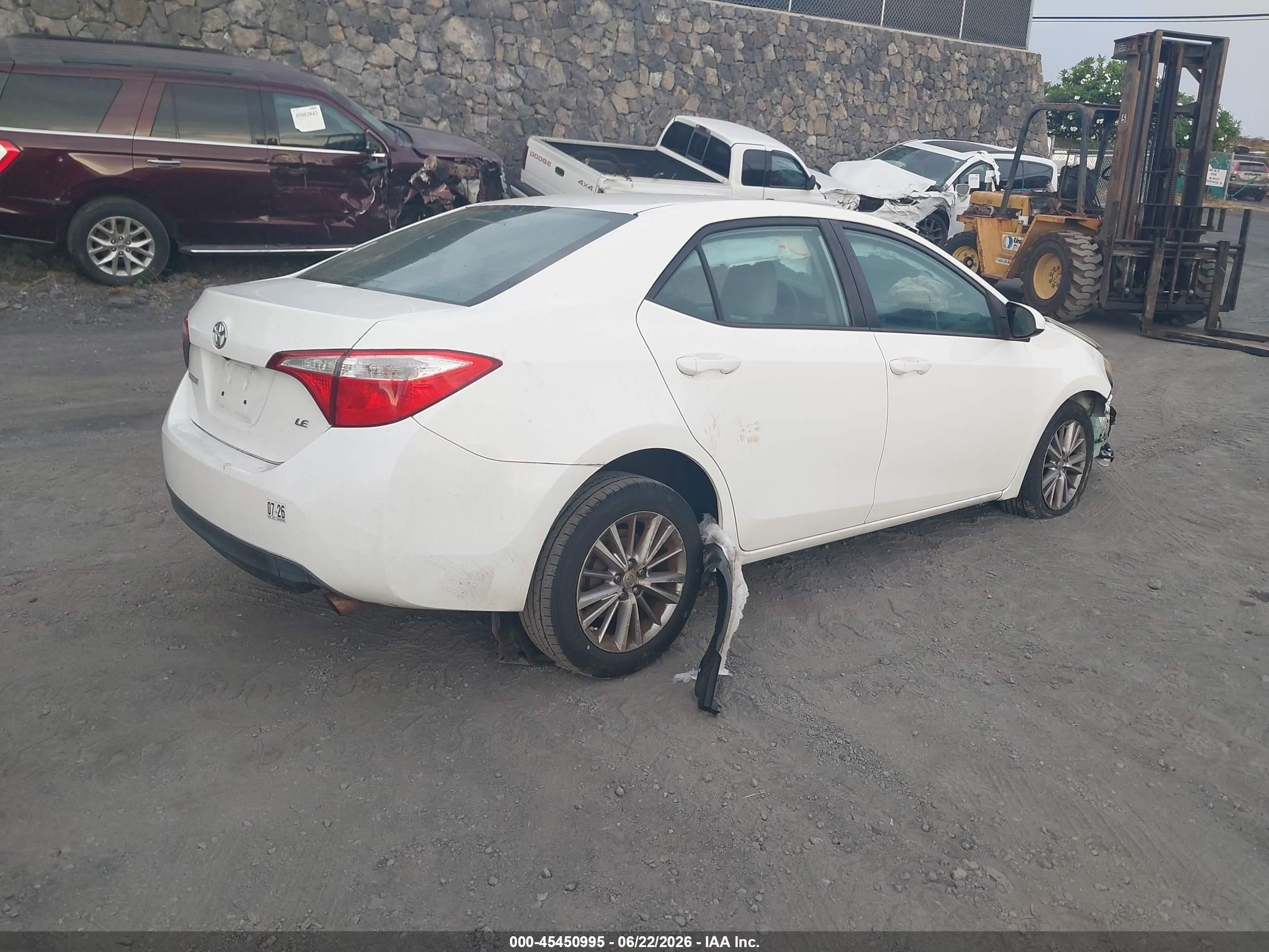 2014 Toyota Corolla Le/le Plus/le Premium Белый vin: 5YFBURHE0EP133906