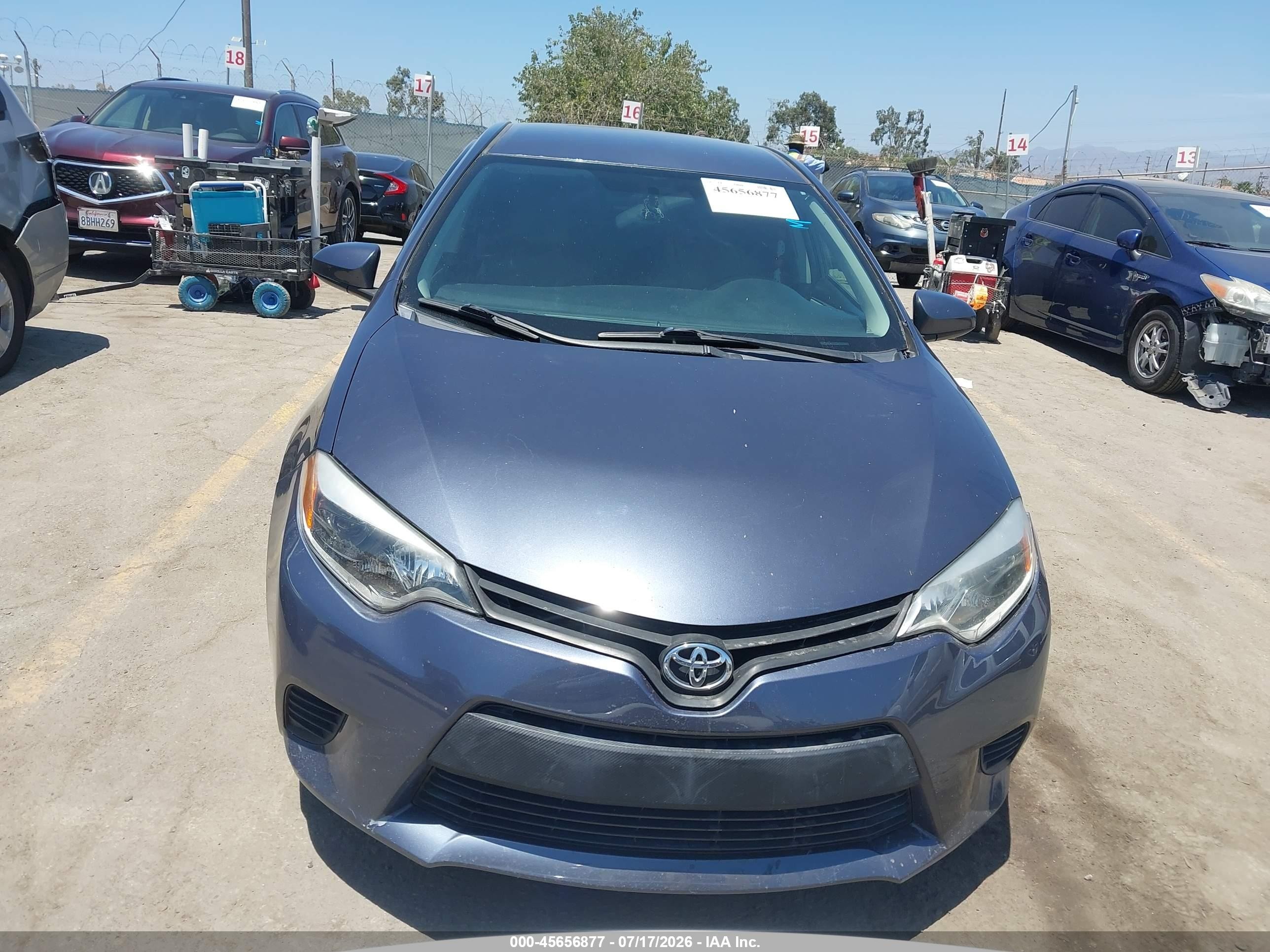 2014 Toyota Corolla Le Blue vin: 5YFBURHE0EP161690