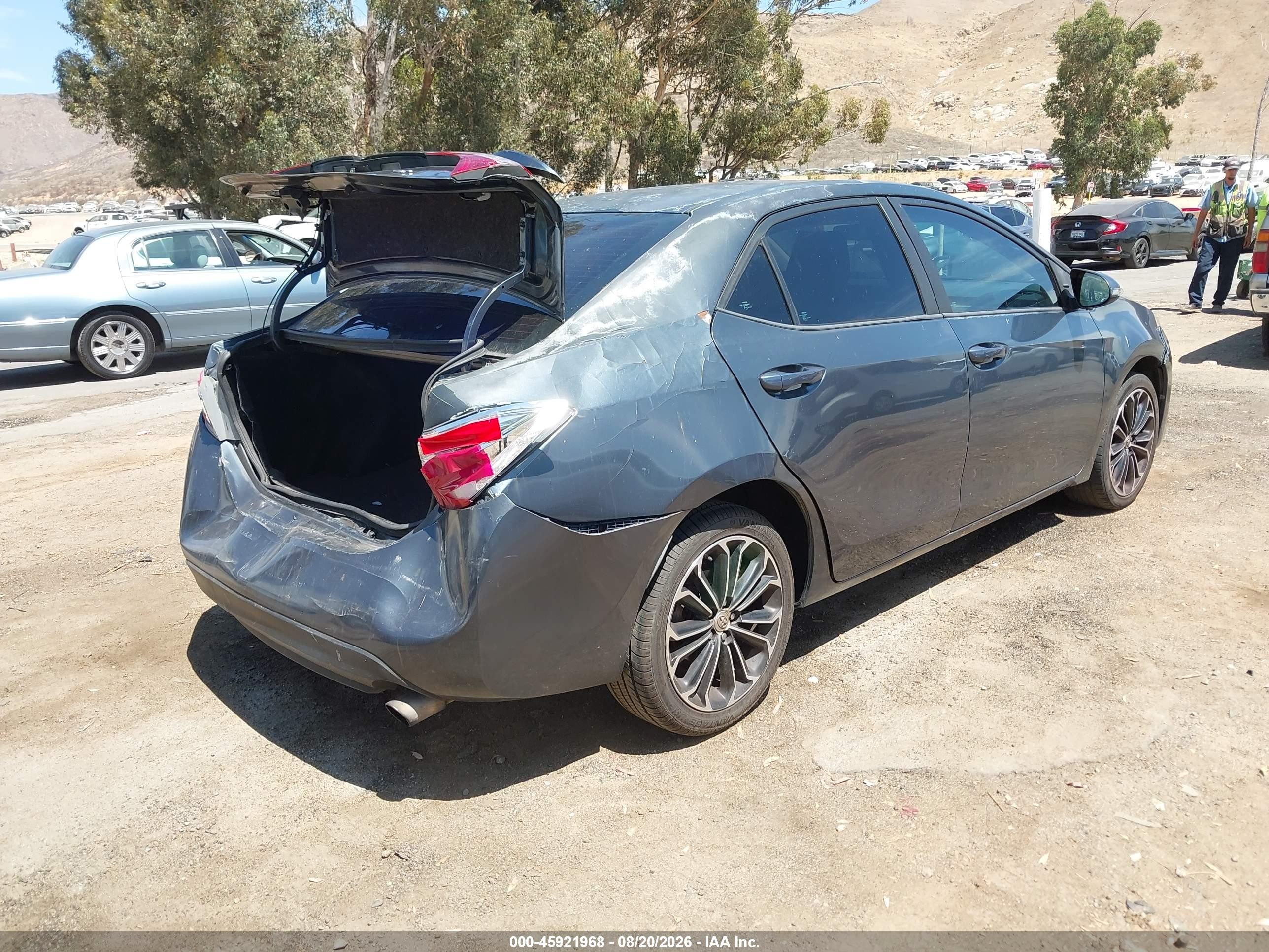 2015 Toyota Corolla S Plus Gray vin: 5YFBURHE0FP180709