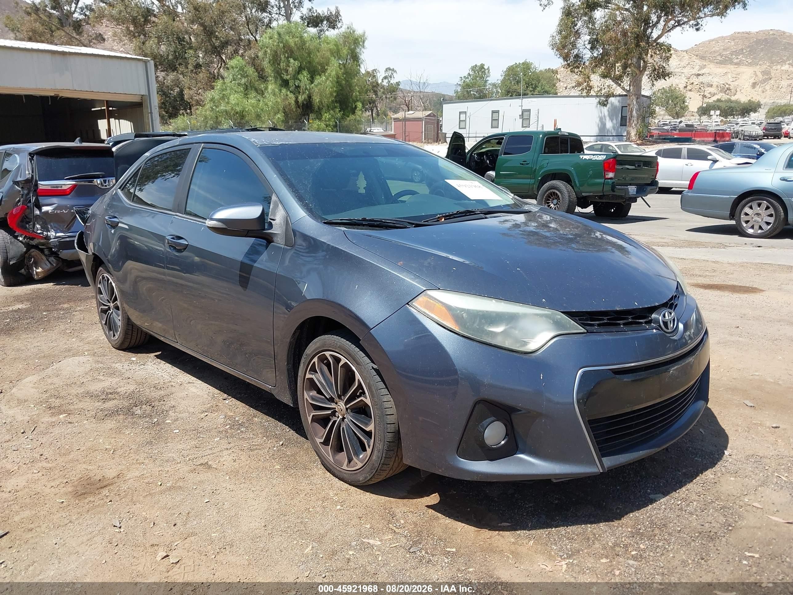 2015 Toyota Corolla S Plus Серый vin: 5YFBURHE0FP180709