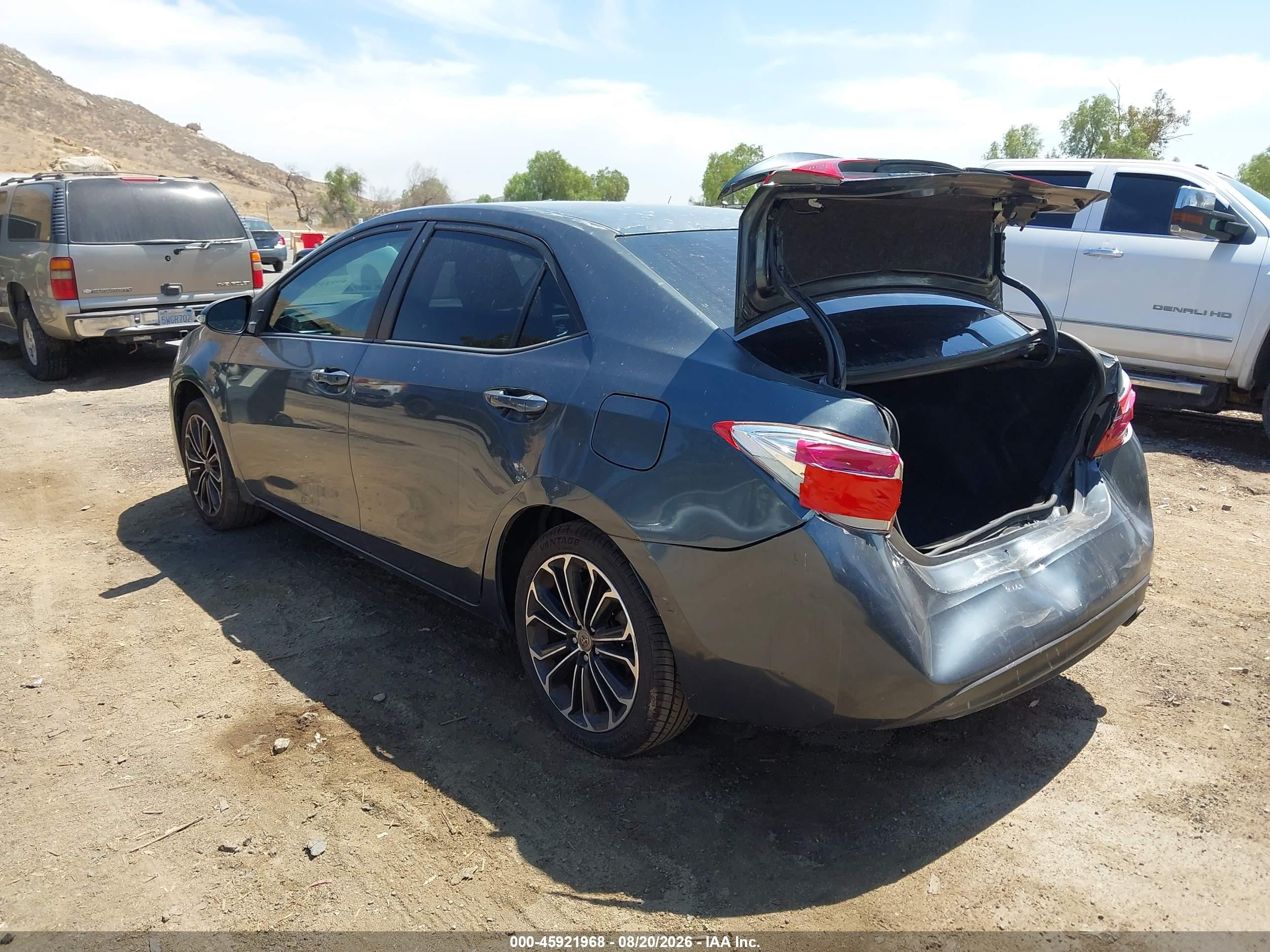 2015 Toyota Corolla S Plus Gray vin: 5YFBURHE0FP180709