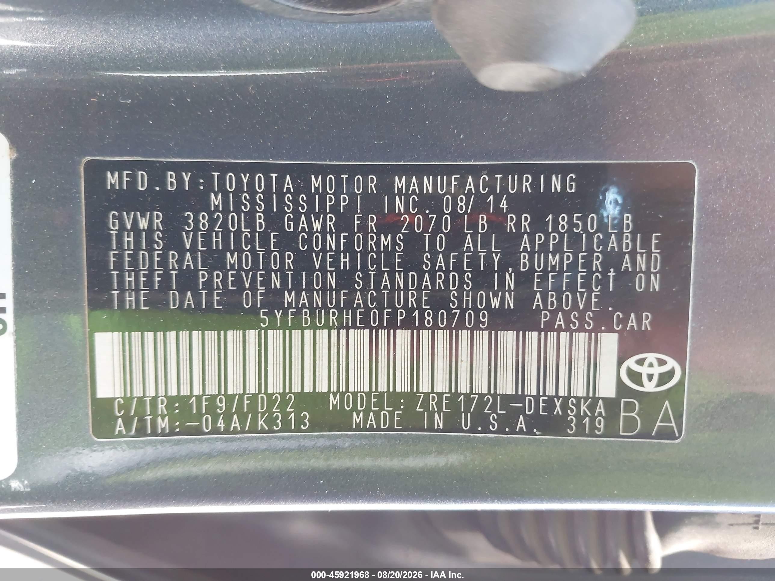 2015 Toyota Corolla S Plus Gray vin: 5YFBURHE0FP180709