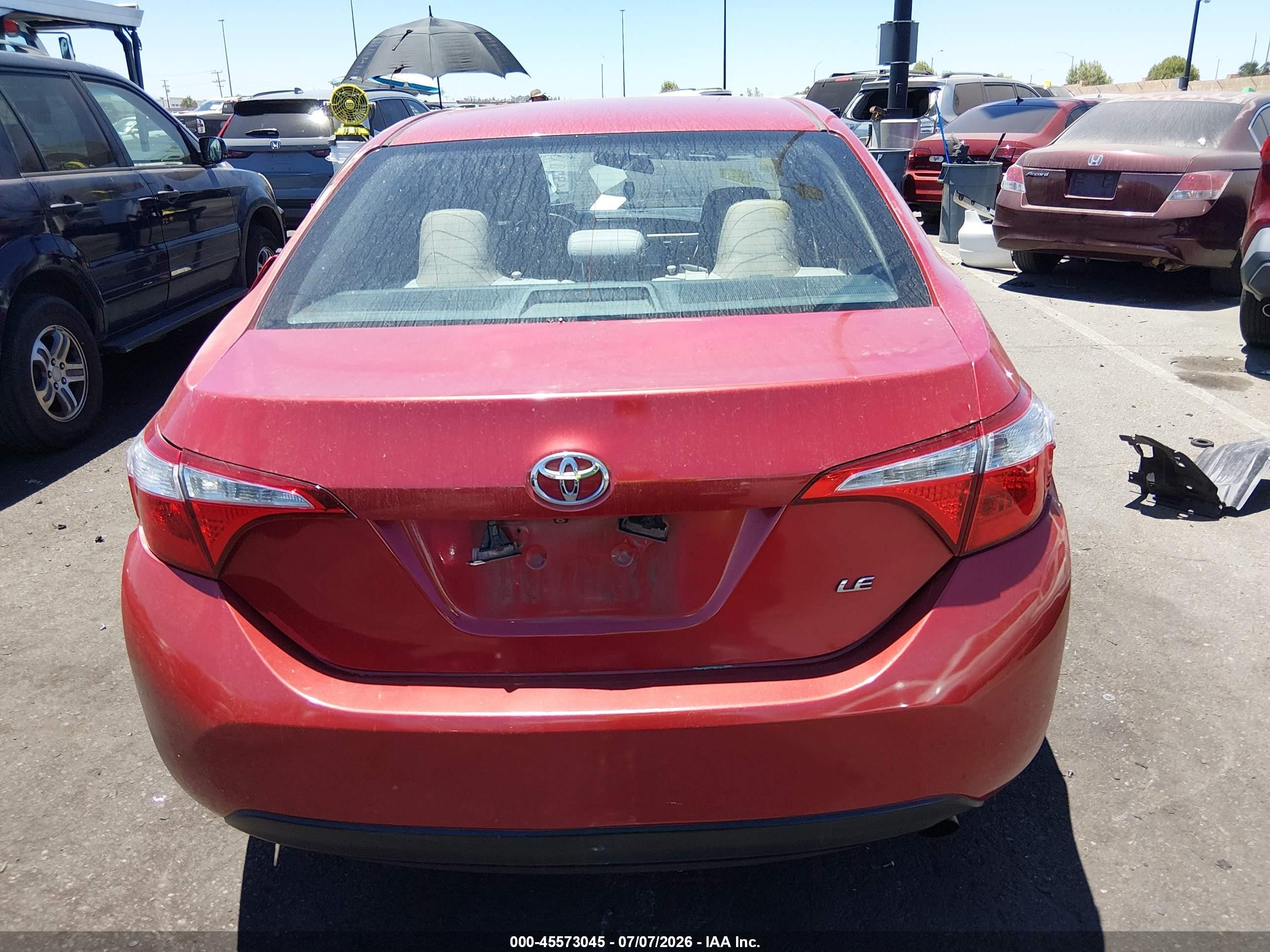 2015 Toyota Corolla Le Plus Бордовый vin: 5YFBURHE0FP185909