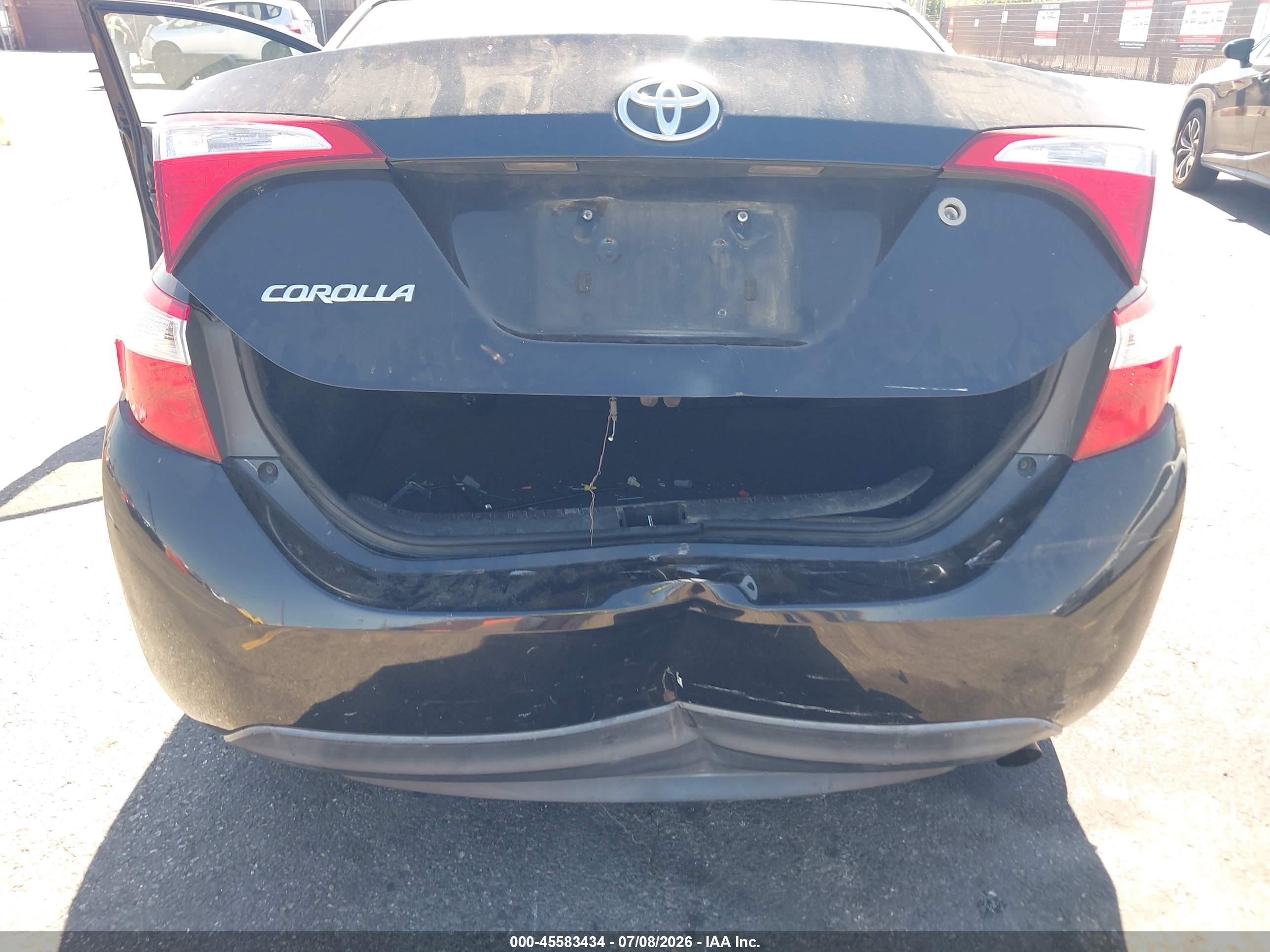 2015 Toyota Corolla L Black vin: 5YFBURHE0FP211683