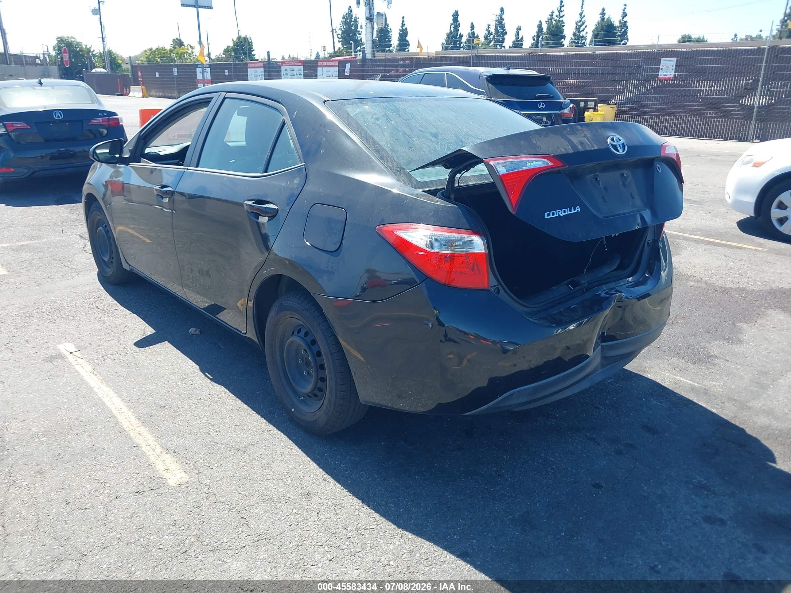 2015 Toyota Corolla L Black vin: 5YFBURHE0FP211683