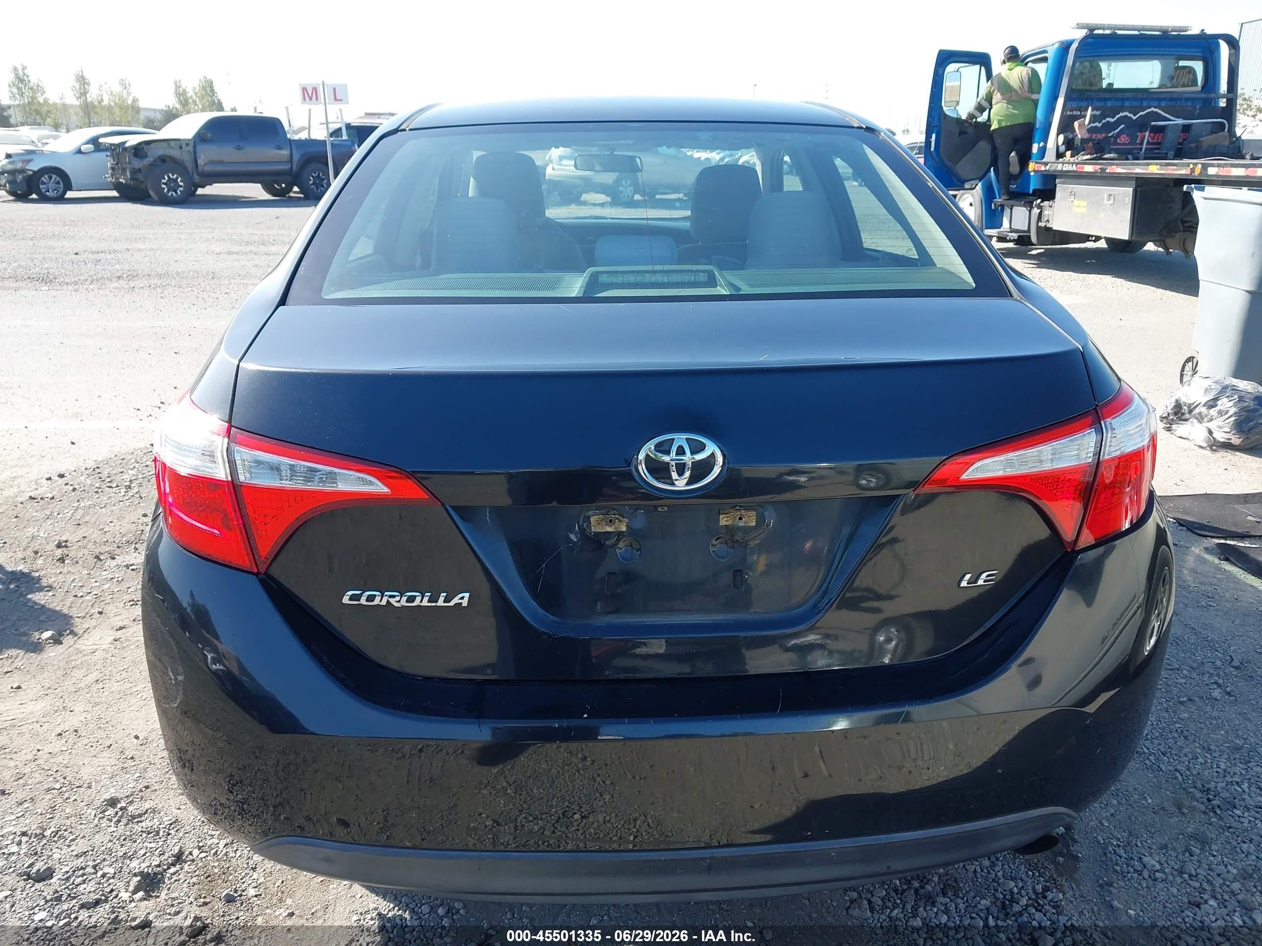 2015 Toyota Corolla Le Plus Black vin: 5YFBURHE0FP238561