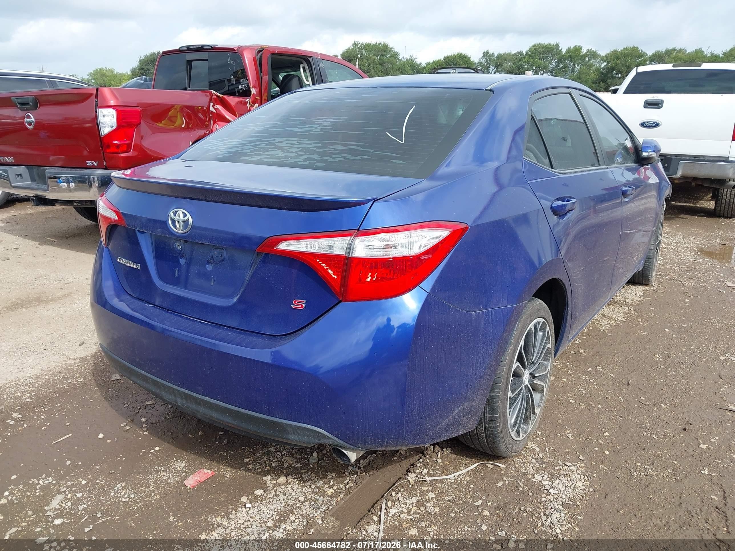 2015 Toyota Corolla S Plus Blue vin: 5YFBURHE0FP240097