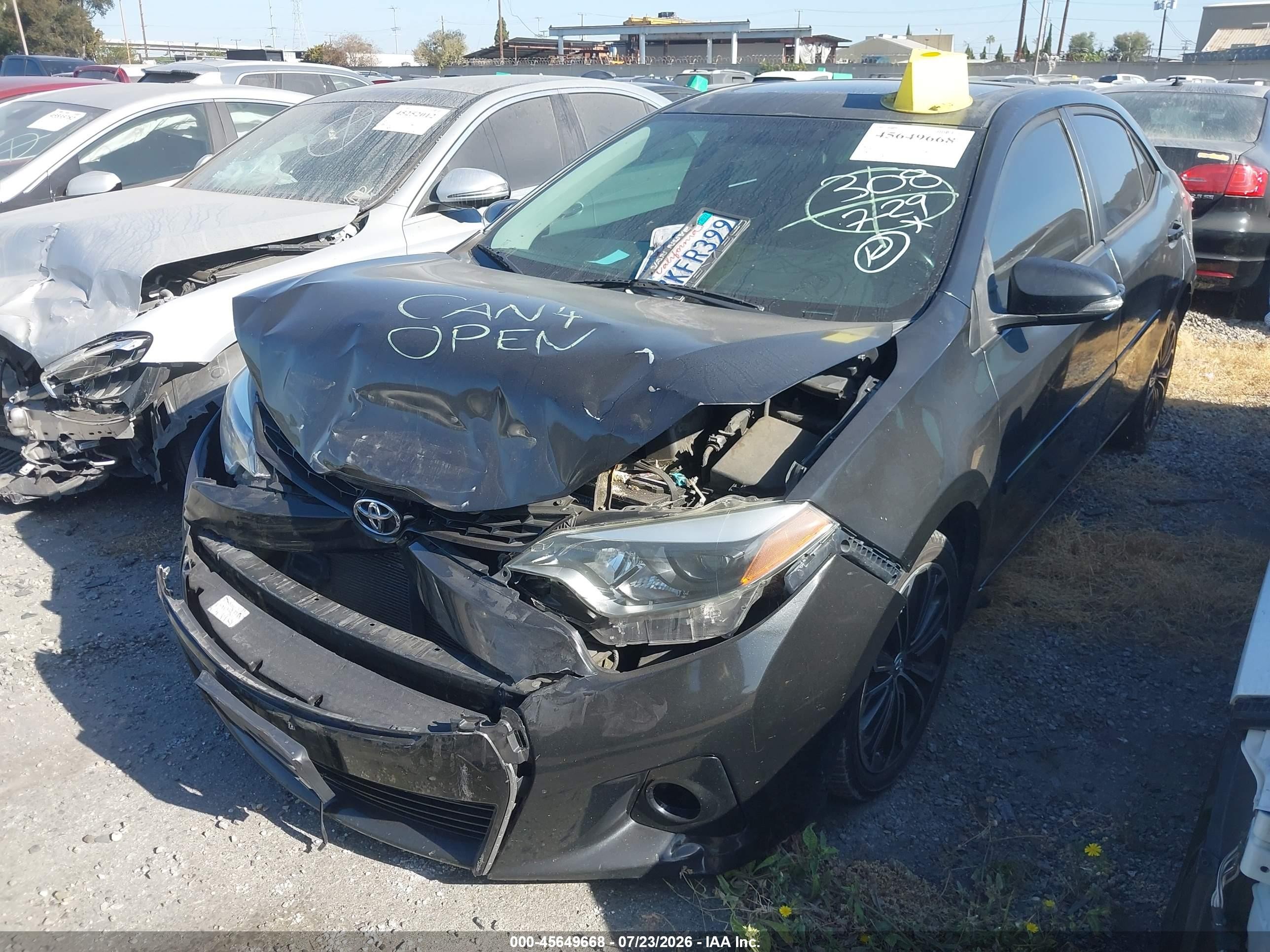 2015 Toyota Corolla S Plus Черный vin: 5YFBURHE0FP251004