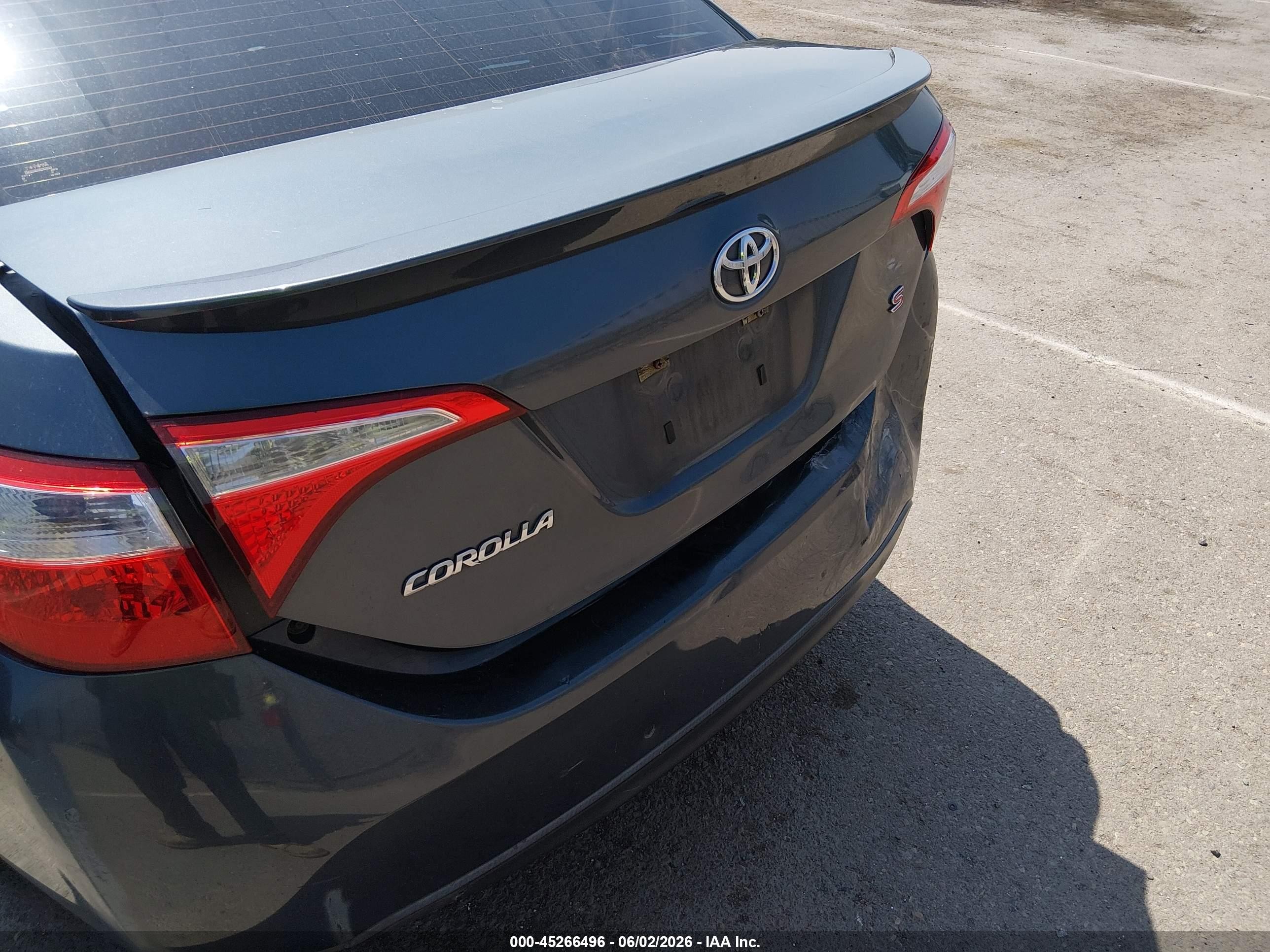 2015 Toyota Corolla S Plus Gray vin: 5YFBURHE0FP267736