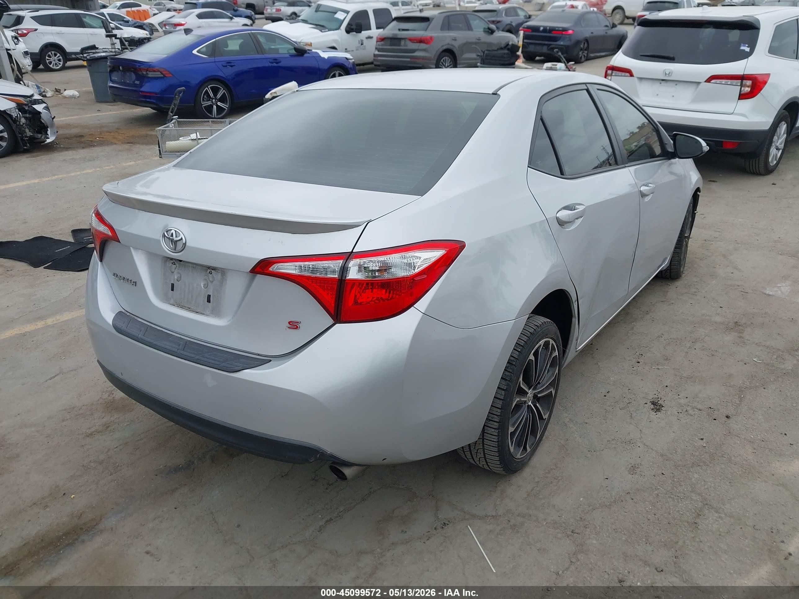 2015 Toyota Corolla S Plus Silver vin: 5YFBURHE0FP280647