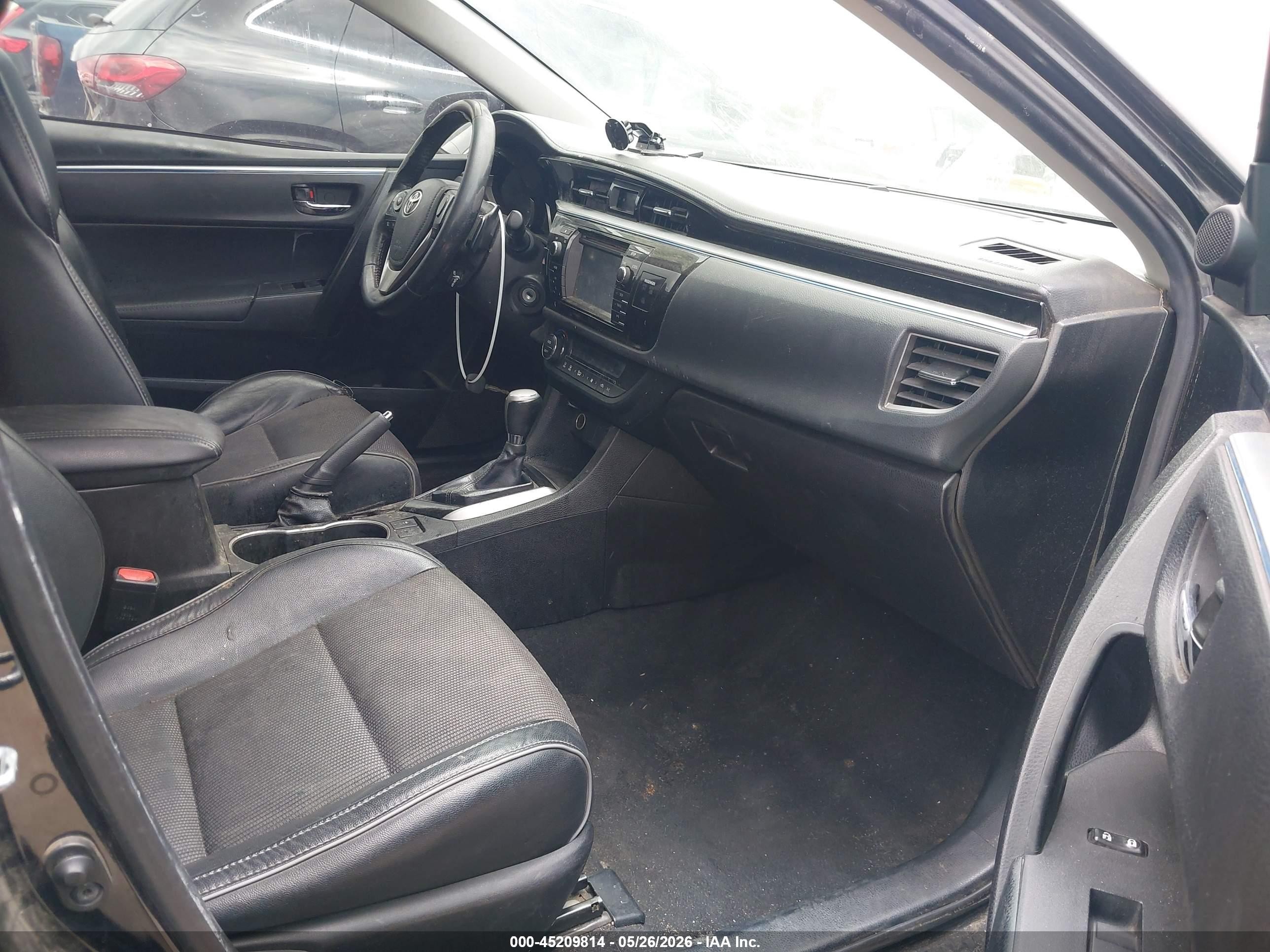 2015 Toyota Corolla S Plus Black vin: 5YFBURHE0FP334125