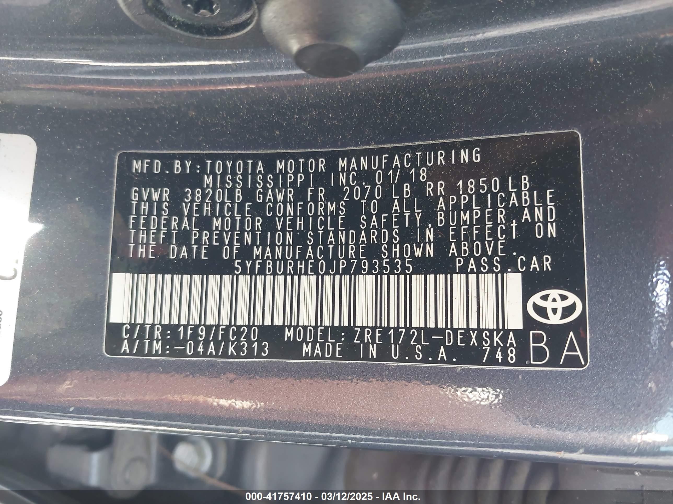2018 Toyota Corolla Se Gray vin: 5YFBURHE0JP793535