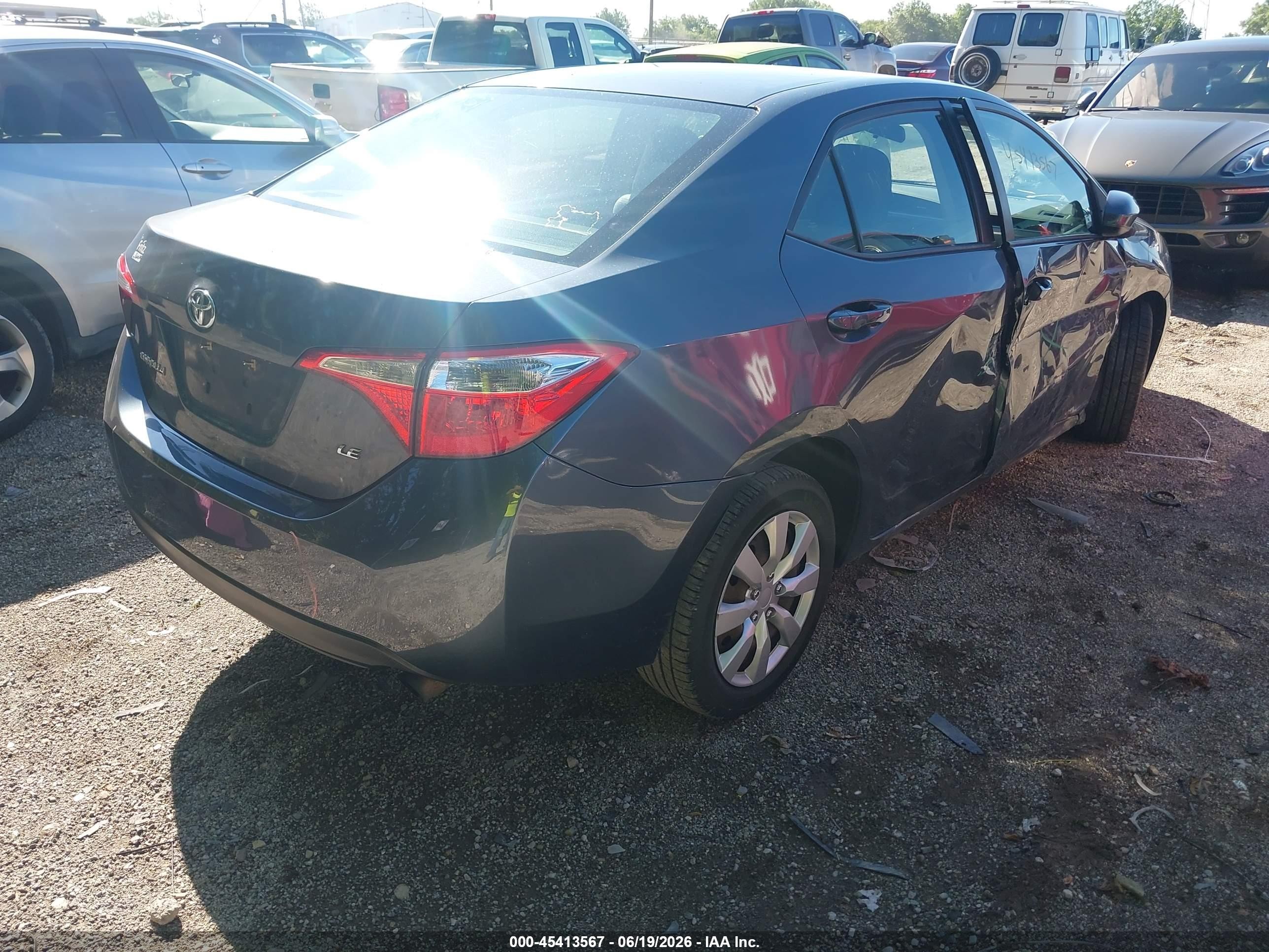 2014 Toyota Corolla Le Gray vin: 5YFBURHE1EP010051